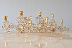 1960s Crystal and Gilt Brass Candleholder by Palwa, Germany