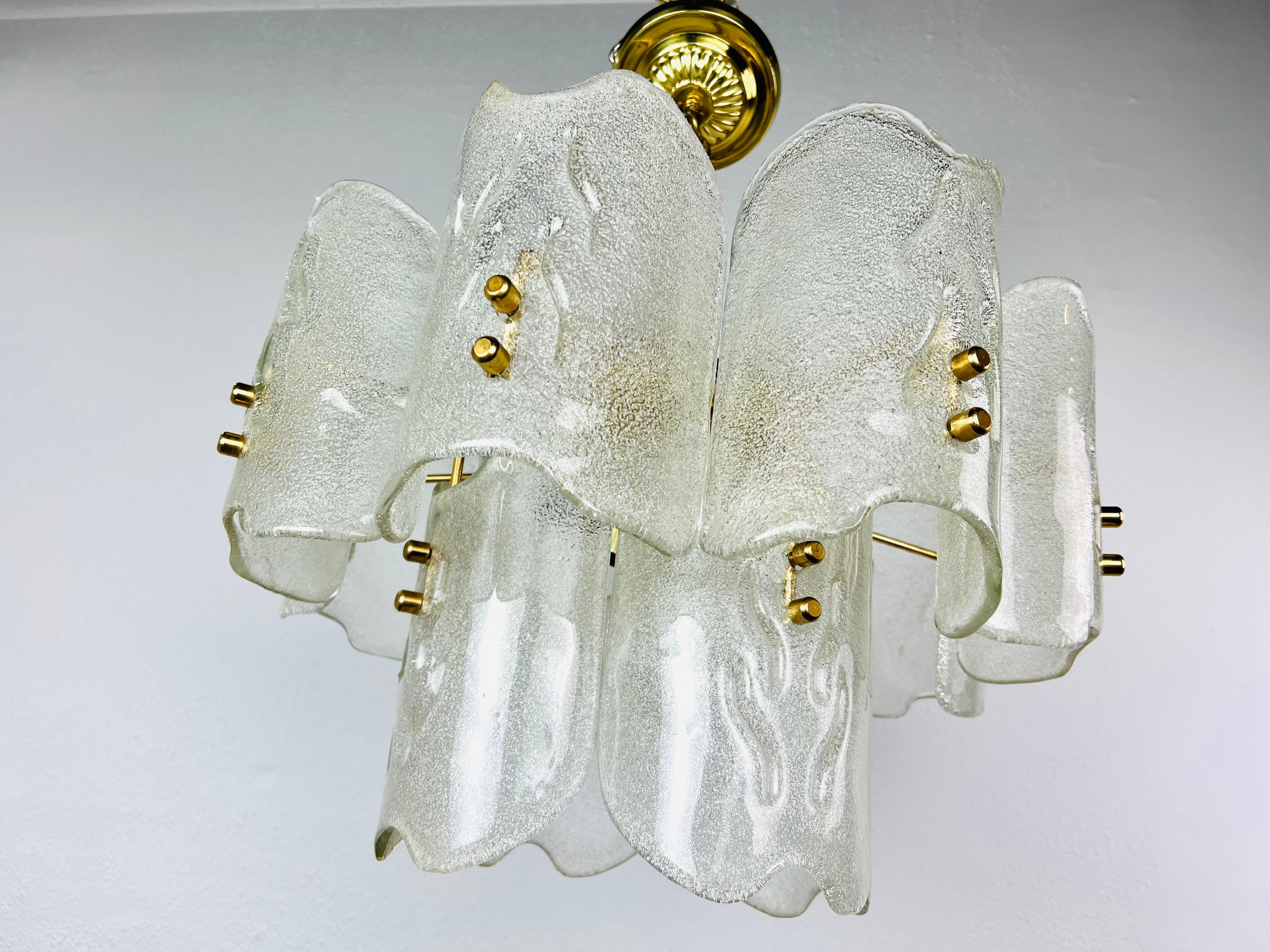 1960s Crystal Glass Chandelier by Carl Fagerlund for Orrefors In Good Condition In Dallas, TX