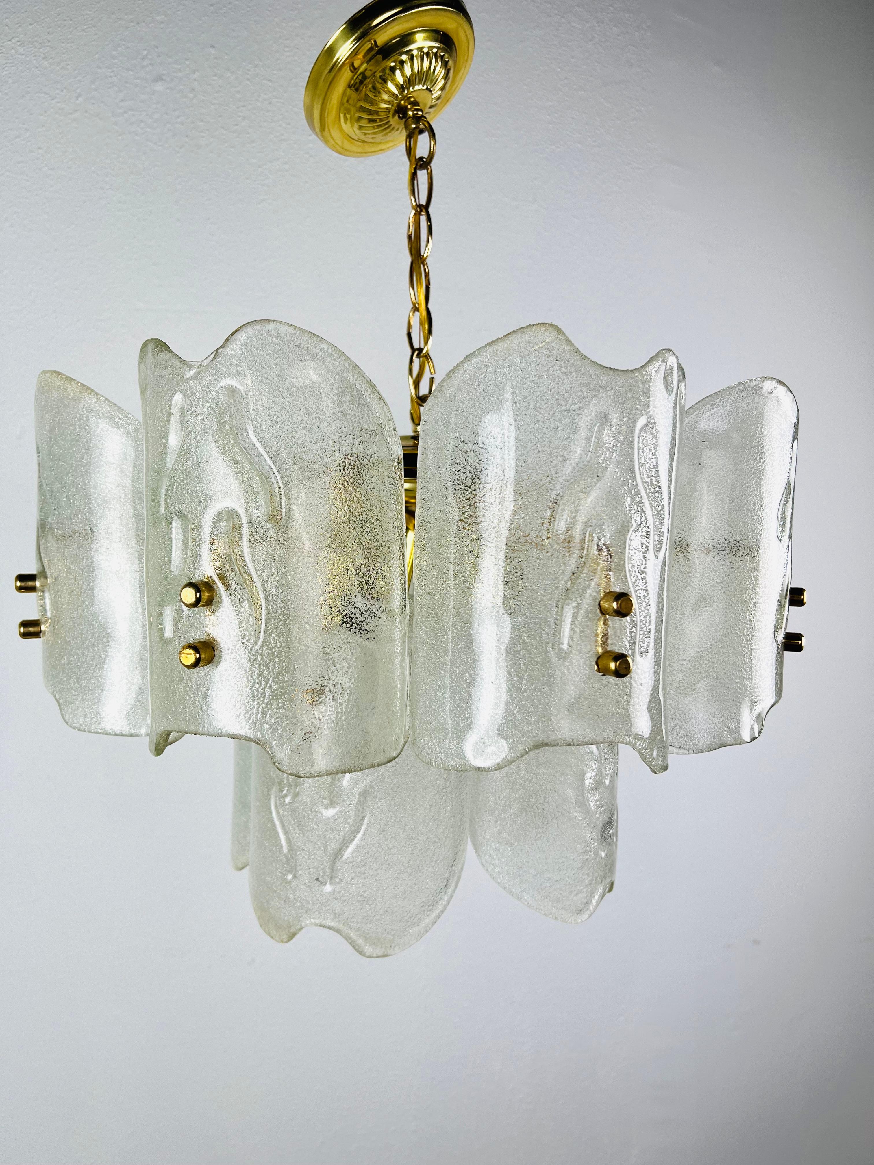 1960s Crystal Glass Chandelier by Carl Fagerlund for Orrefors 2