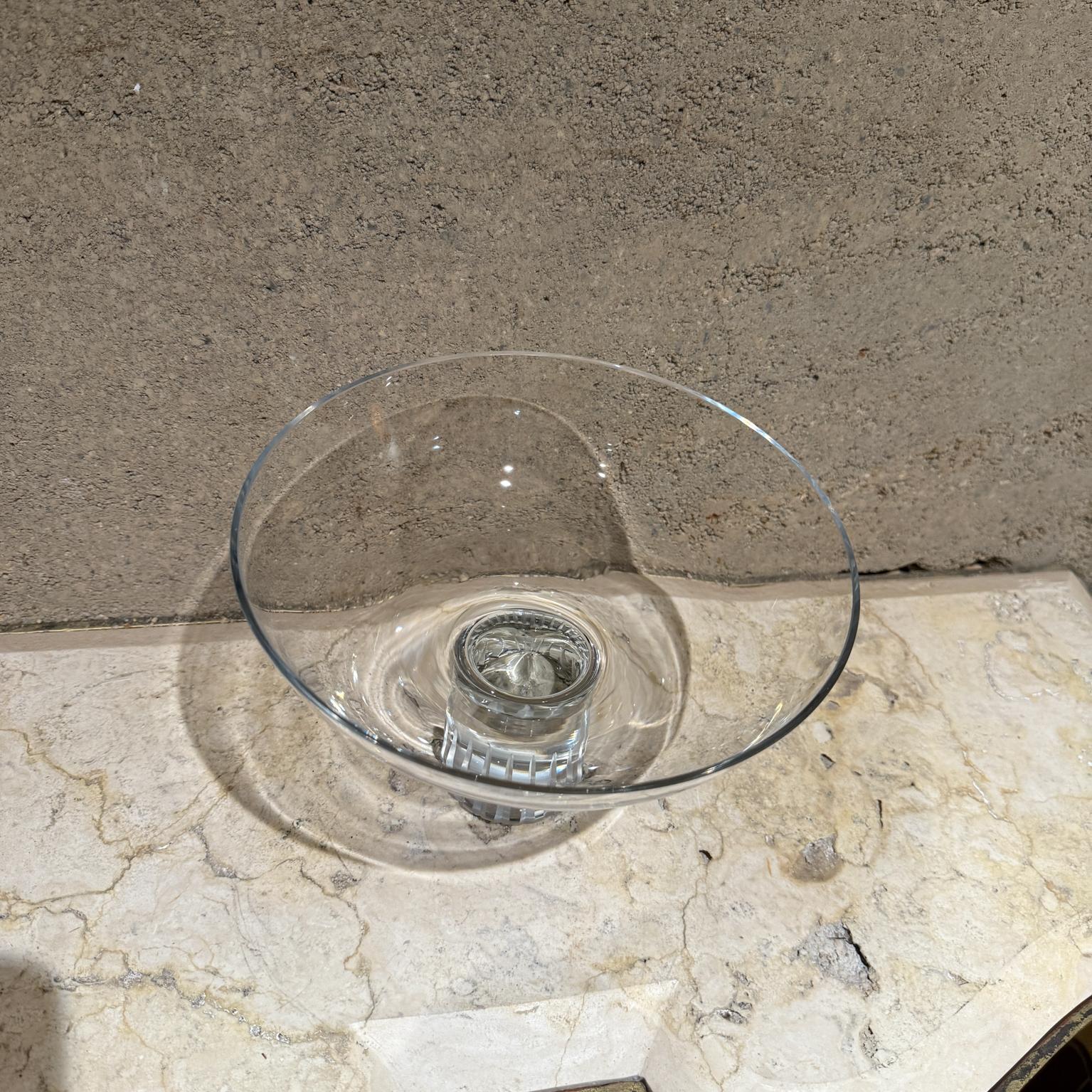 1960s Crystal Pedestal Bowl Ribbed Stem (bol à piédestal en cristal) en vente 6