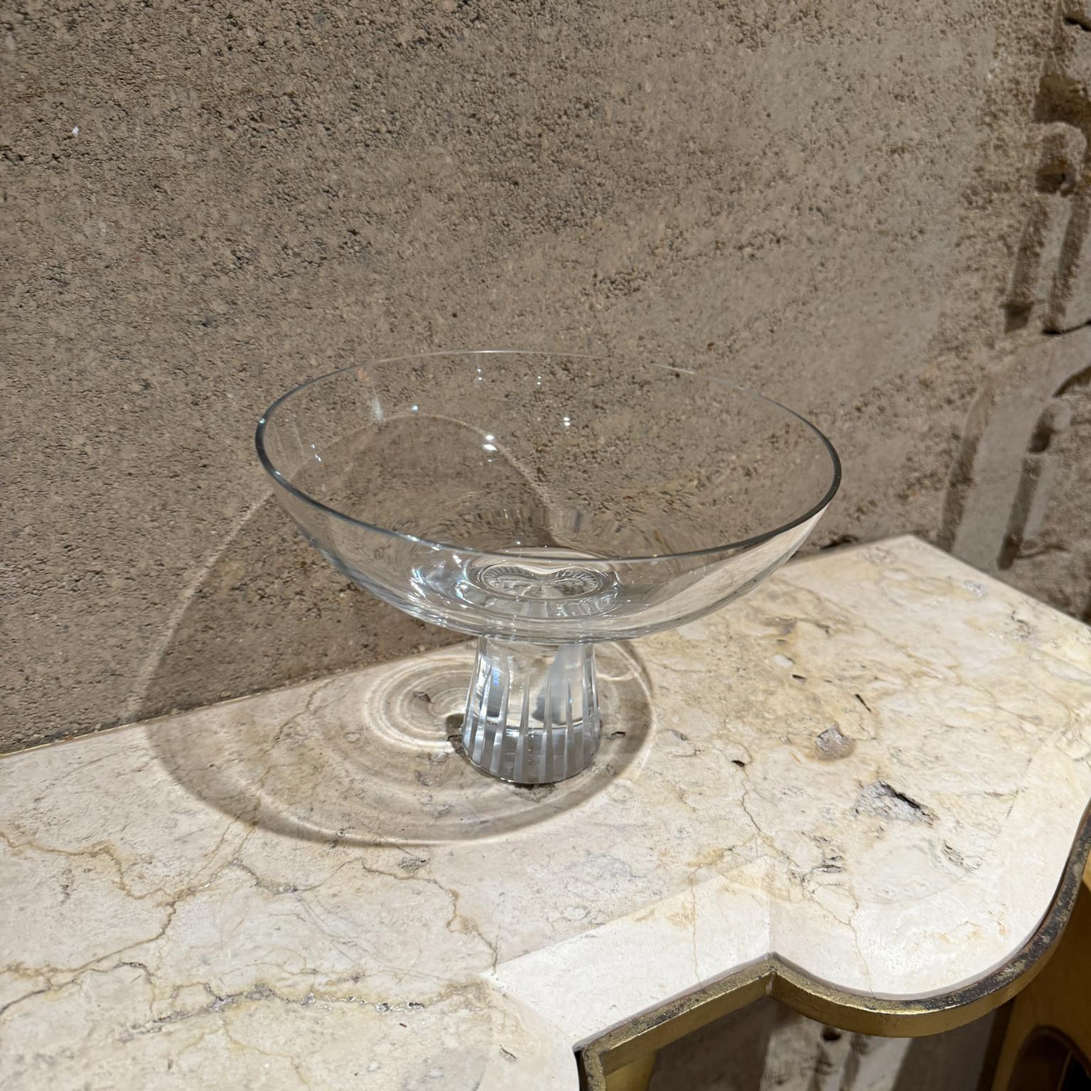 1960s Crystal Pedestal Bowl Ribbed Stem (bol à piédestal en cristal) Bon état - En vente à Chula Vista, CA
