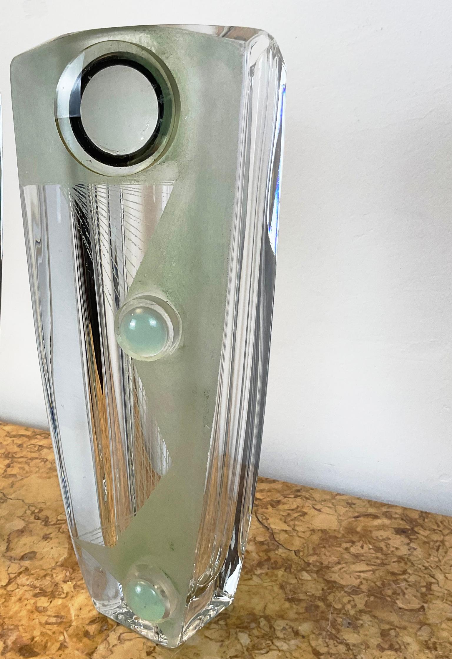 1960er Jahre Art Deco Kristallvase entworfen von Anatole Riecke im Angebot 4