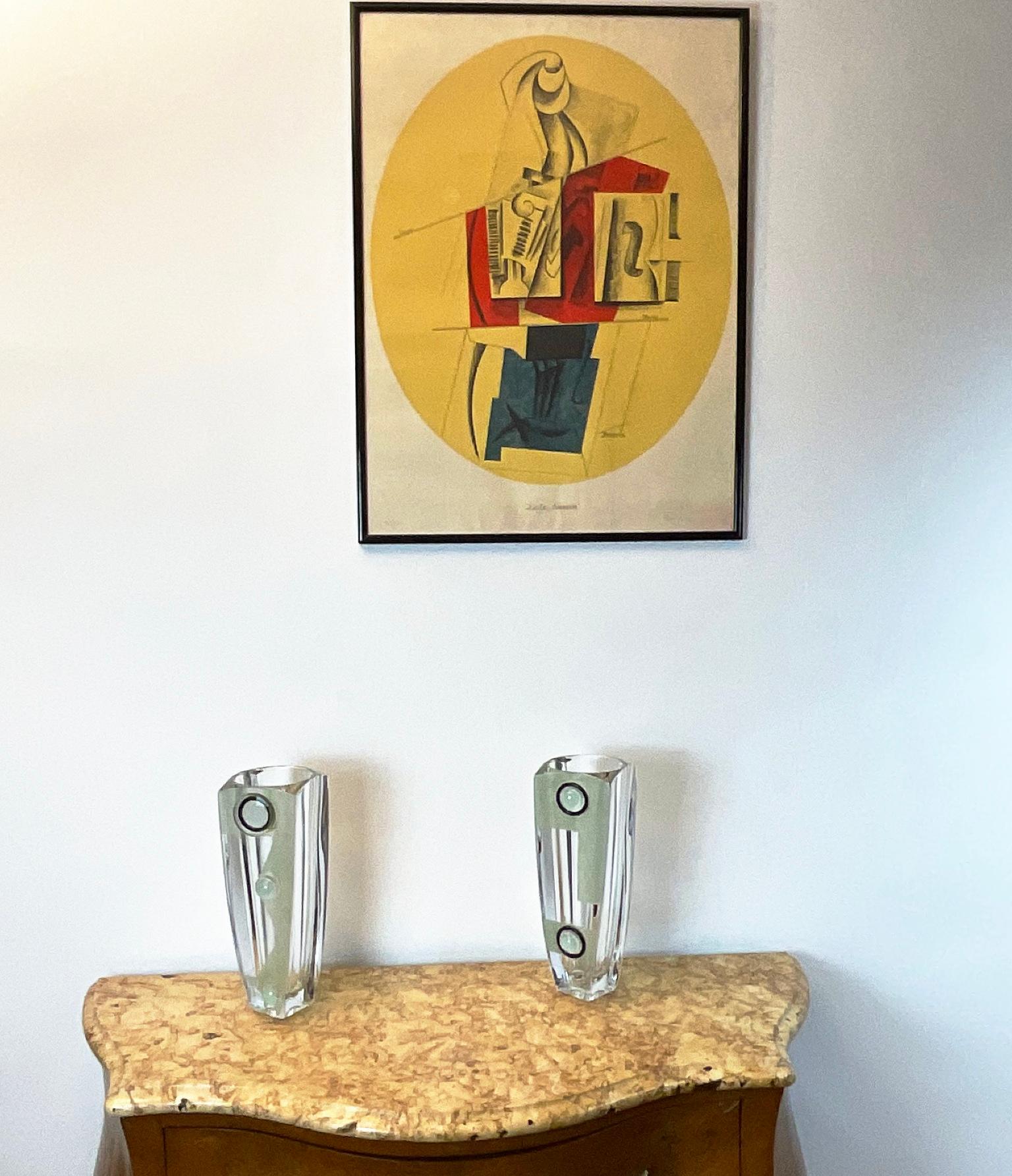 1960er Jahre Art Deco Kristallvase entworfen von Anatole Riecke im Angebot 5