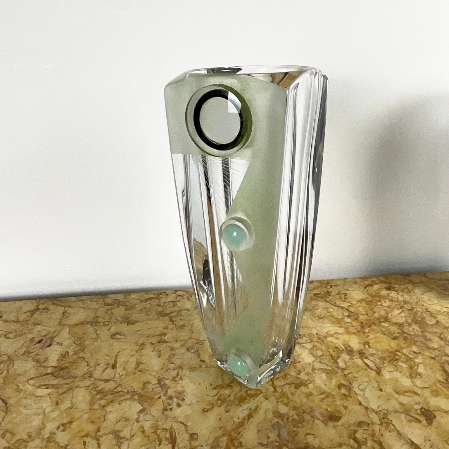 1960er Jahre Art Deco Kristallvase entworfen von Anatole Riecke (Art déco) im Angebot