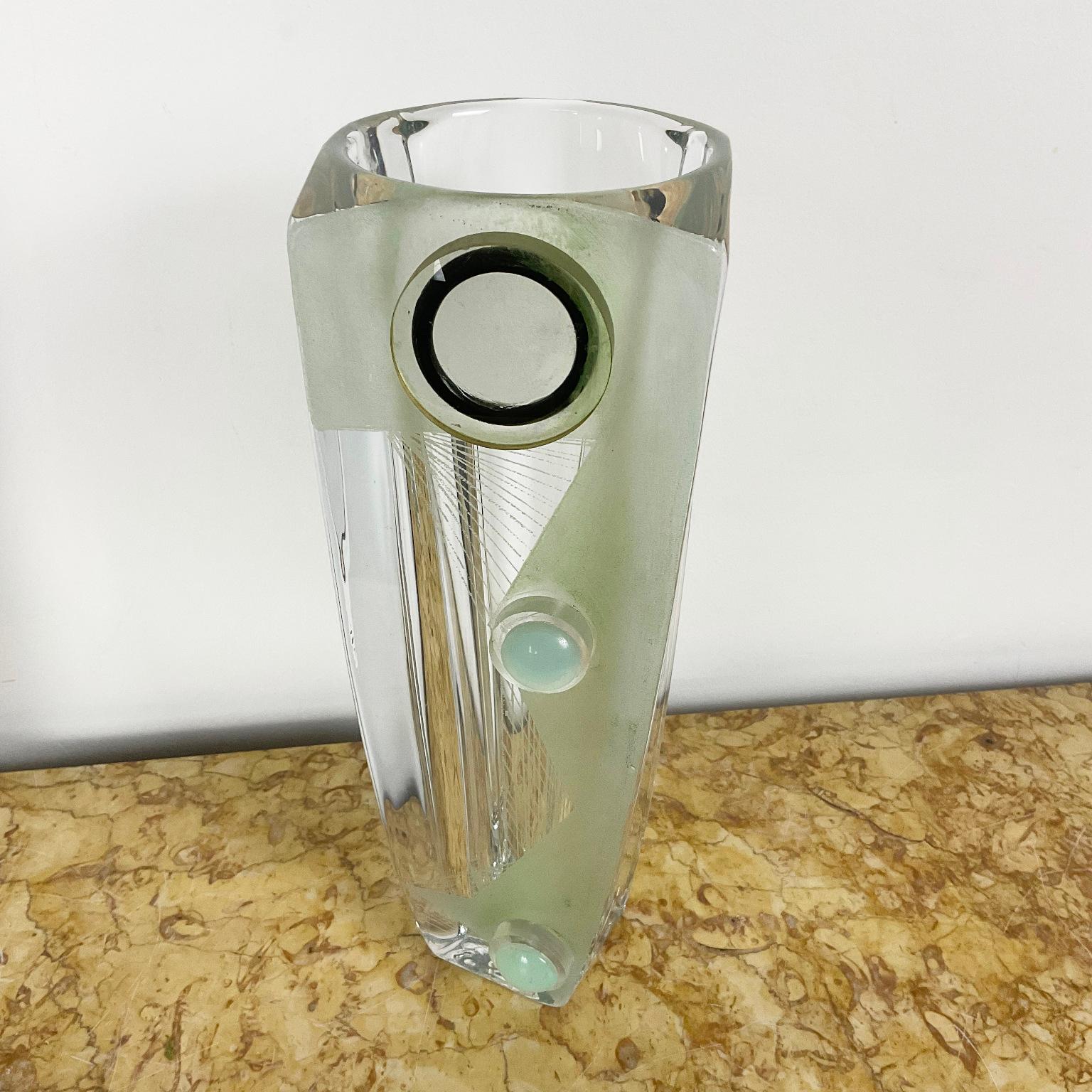 1960er Jahre Art Deco Kristallvase entworfen von Anatole Riecke (Französisch) im Angebot