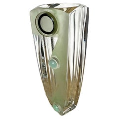 1960s Art Deco Crystal Vase Designed by Anatole Riecke