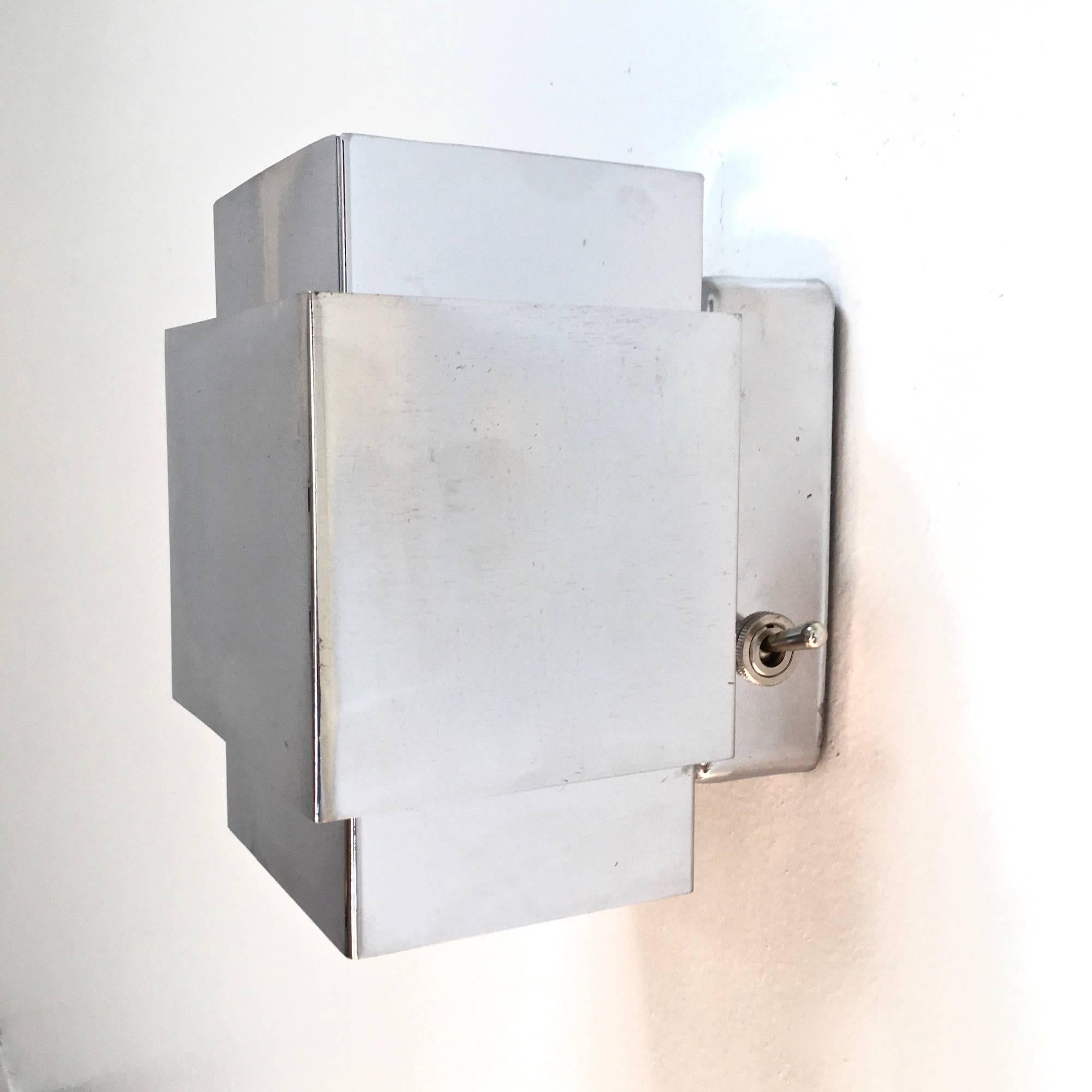 1960s Cubic Sconces in Chromed Brass In Good Condition In Saint Ouen, FR