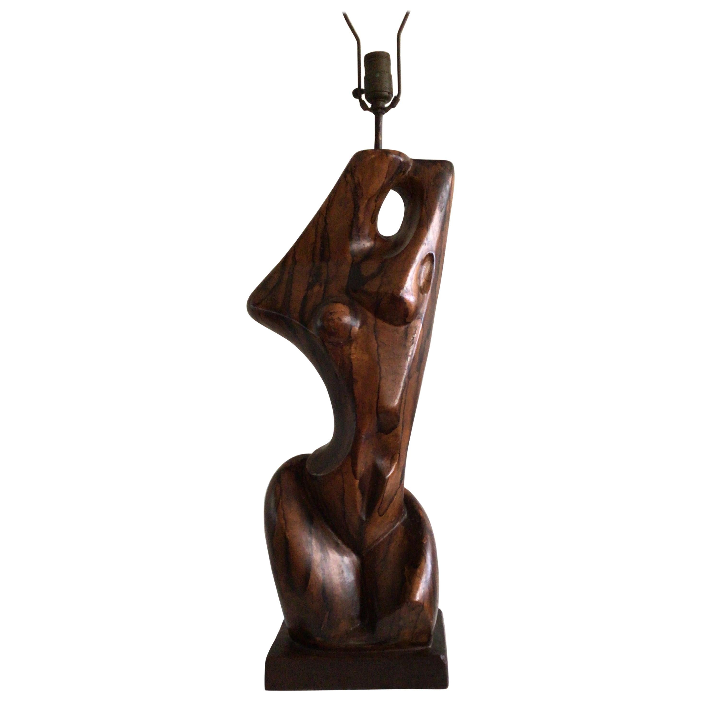 1960s Cubist Figural Female Table Lamp