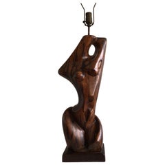 Lampe de bureau cubiste à figure féminine figurative des années 1960