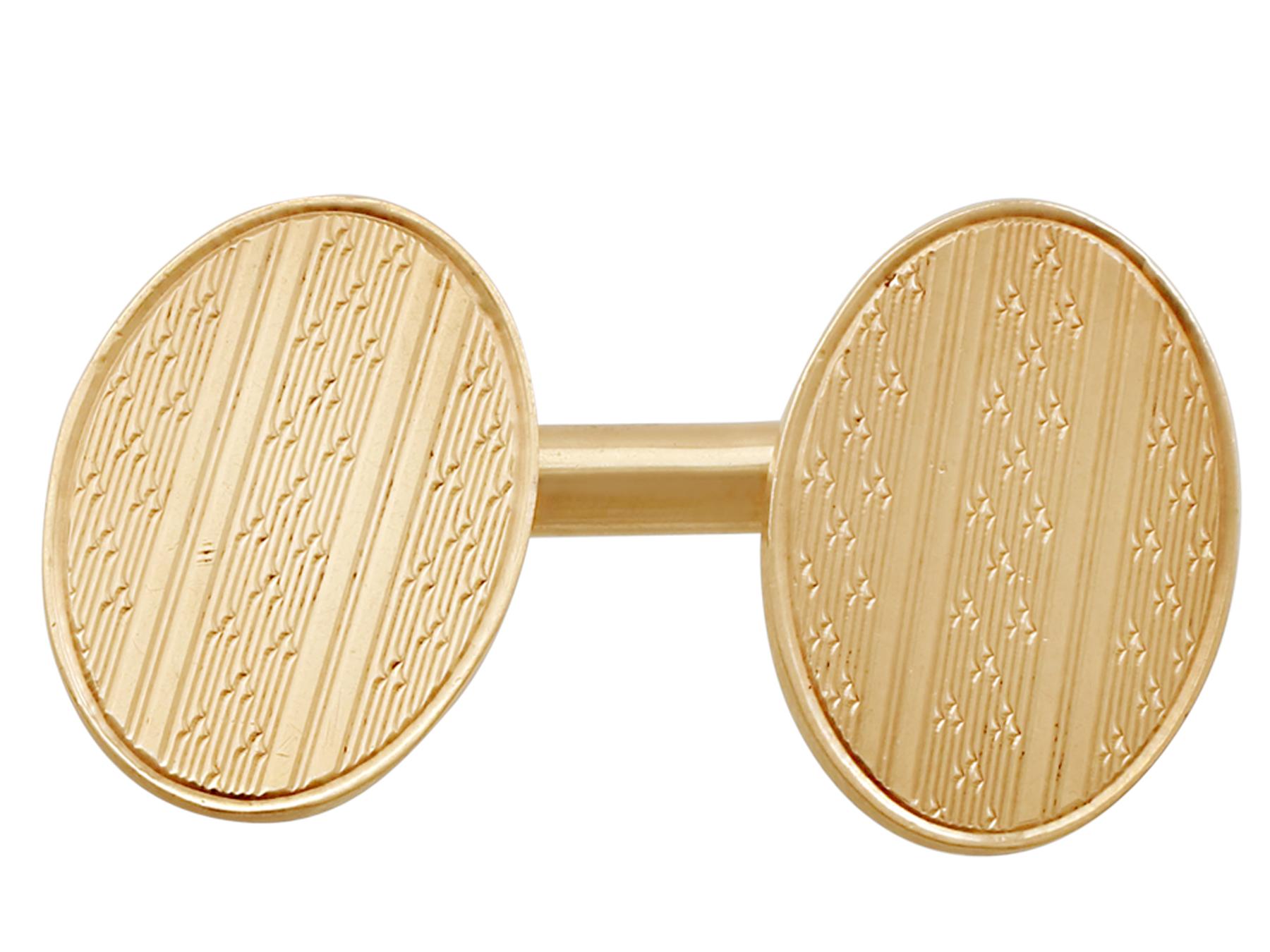 1960s Cufflinks in Yellow Gold In Excellent Condition For Sale In Jesmond, Newcastle Upon Tyne