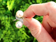 1960s Cultured Pearl Diamond Gold Cocktail Ring