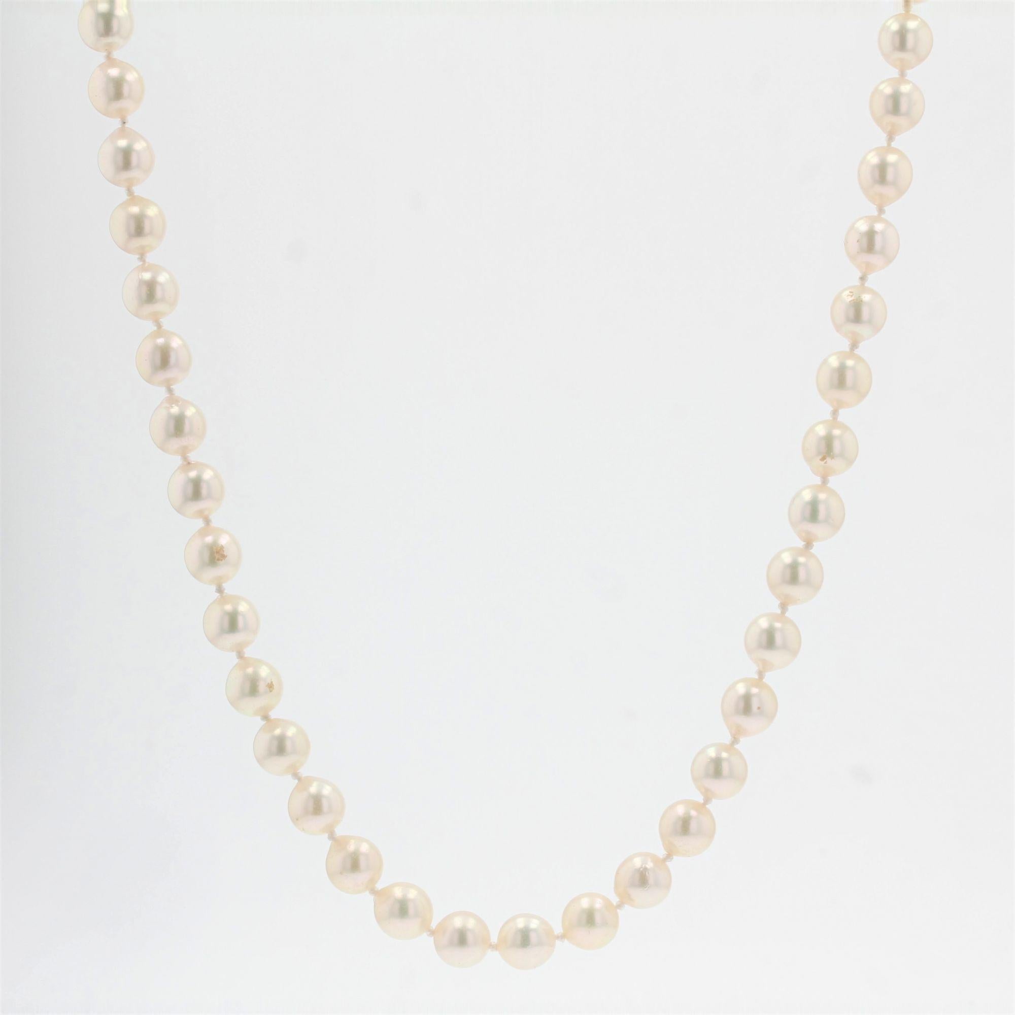 Collar Gargantilla Perla Cultivada Diamantes Rubí Cierre Años 60 en venta 7