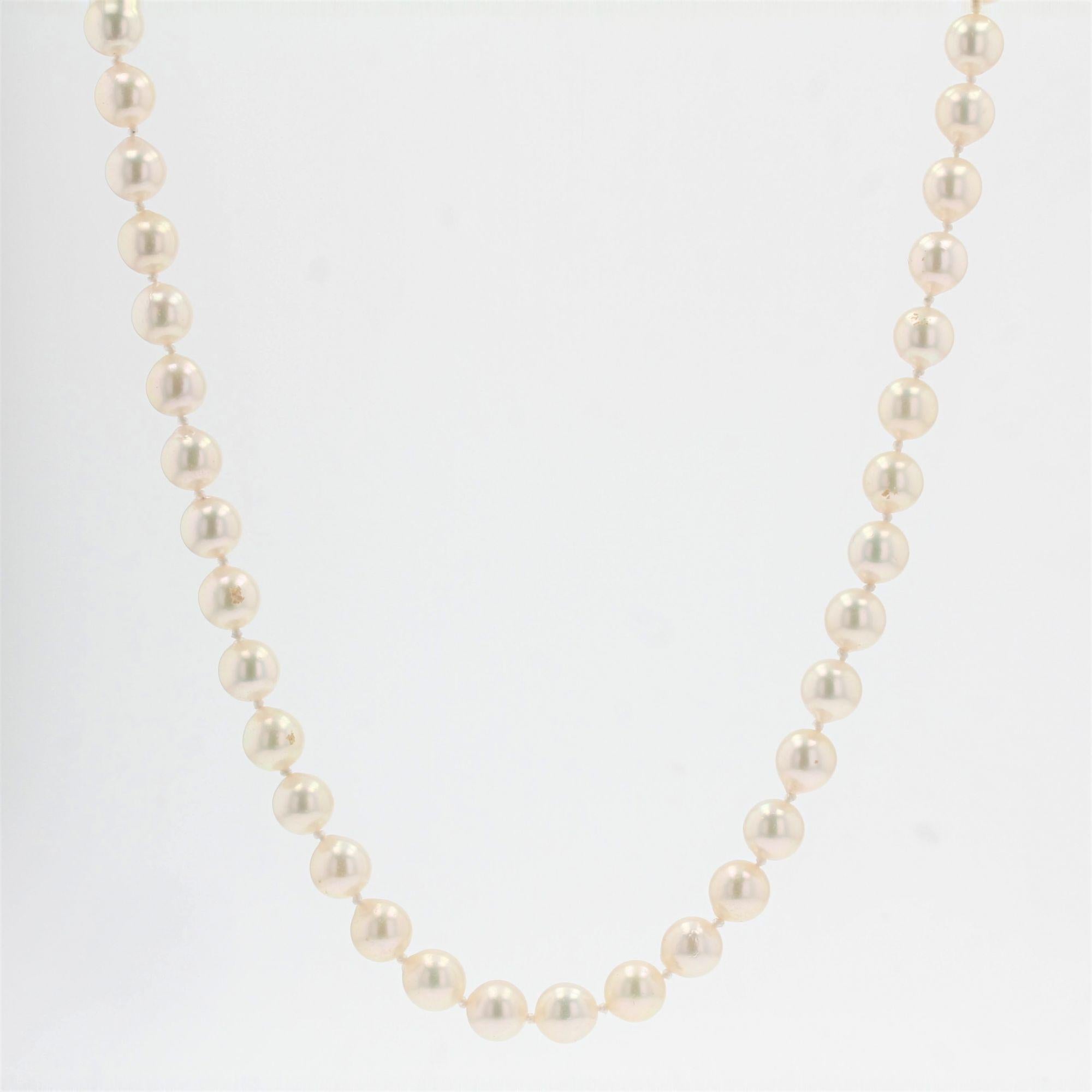 1960s Cultured Pearl Diamonds Ruby Clasp Choker Necklace For Sale 6