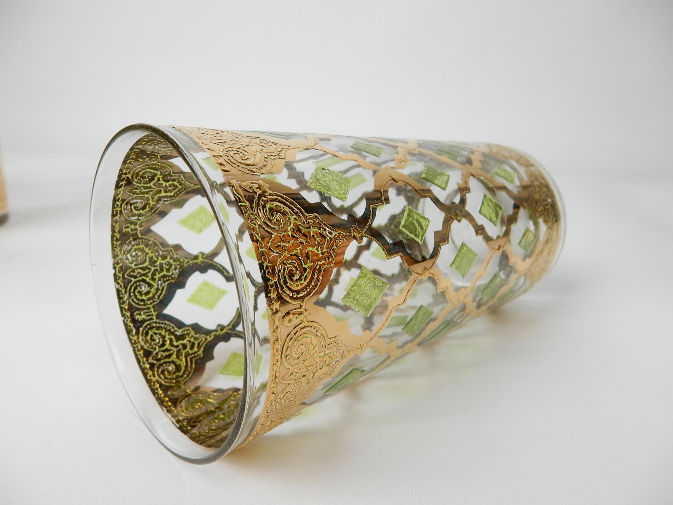 1960 gold leaf glasses