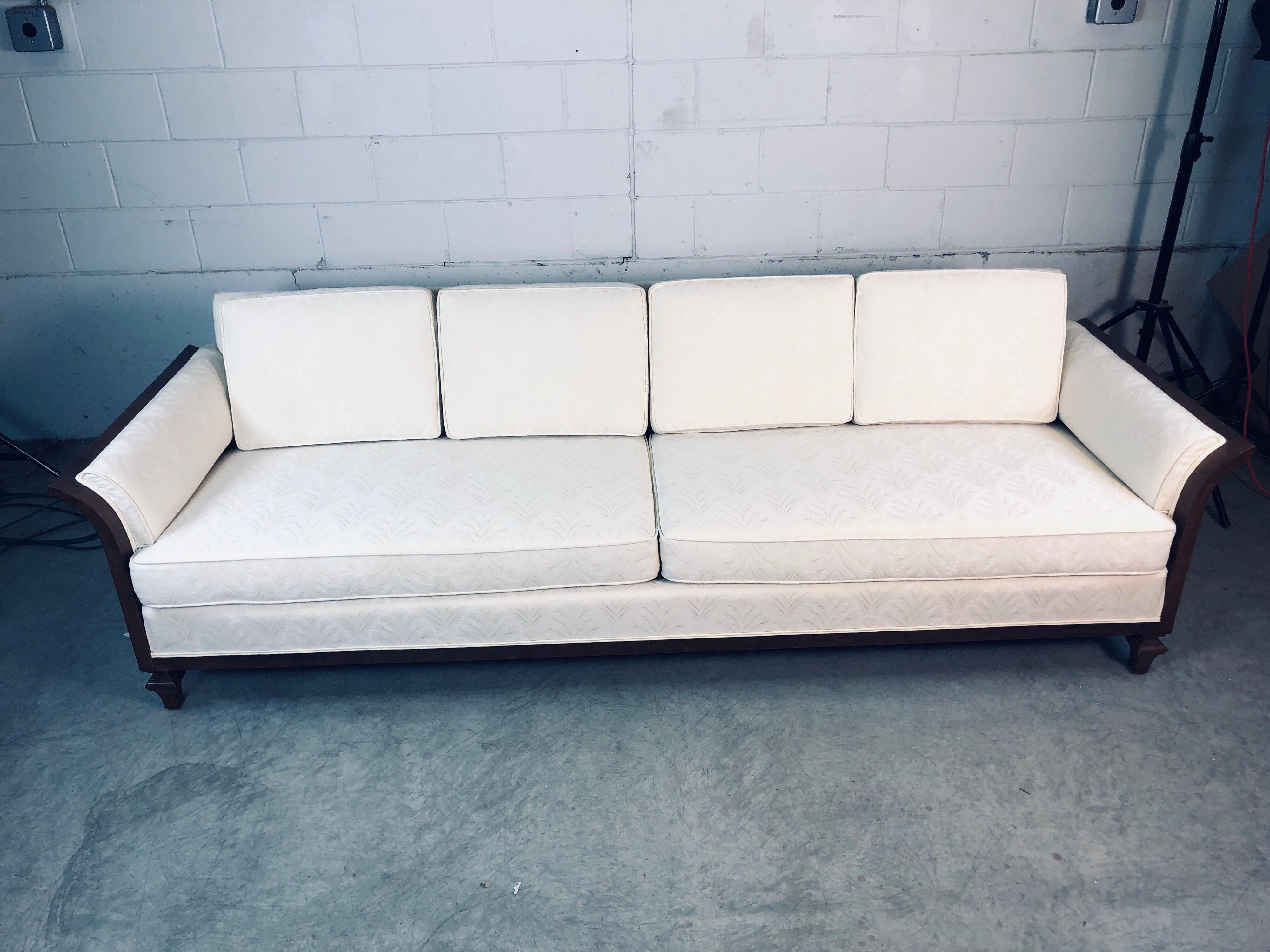 Mid-Century Modern 1960s Curved Arm Sofa For Sale