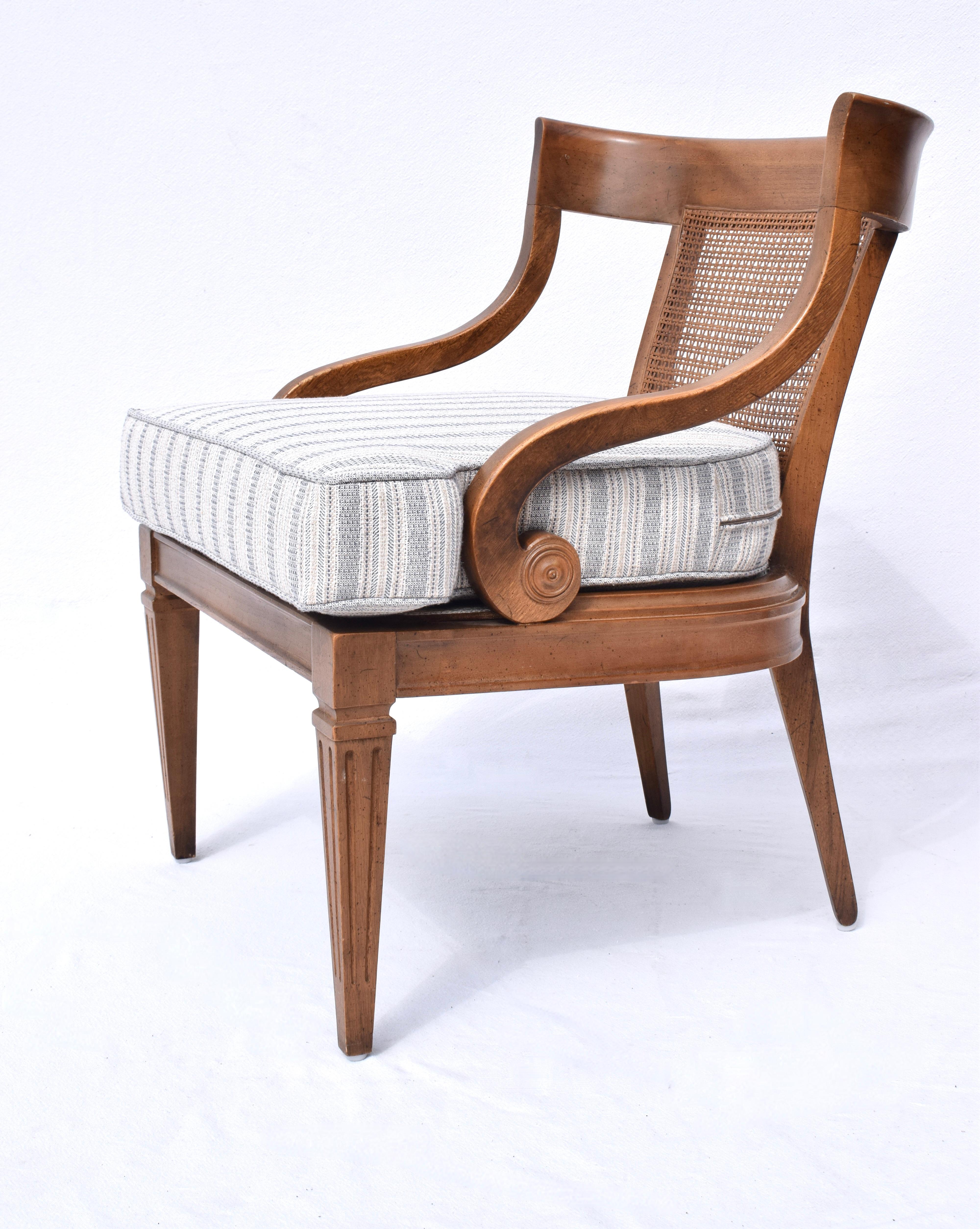 1960's Curved Cane Back Occasional Accent  Chairs, Pair 5