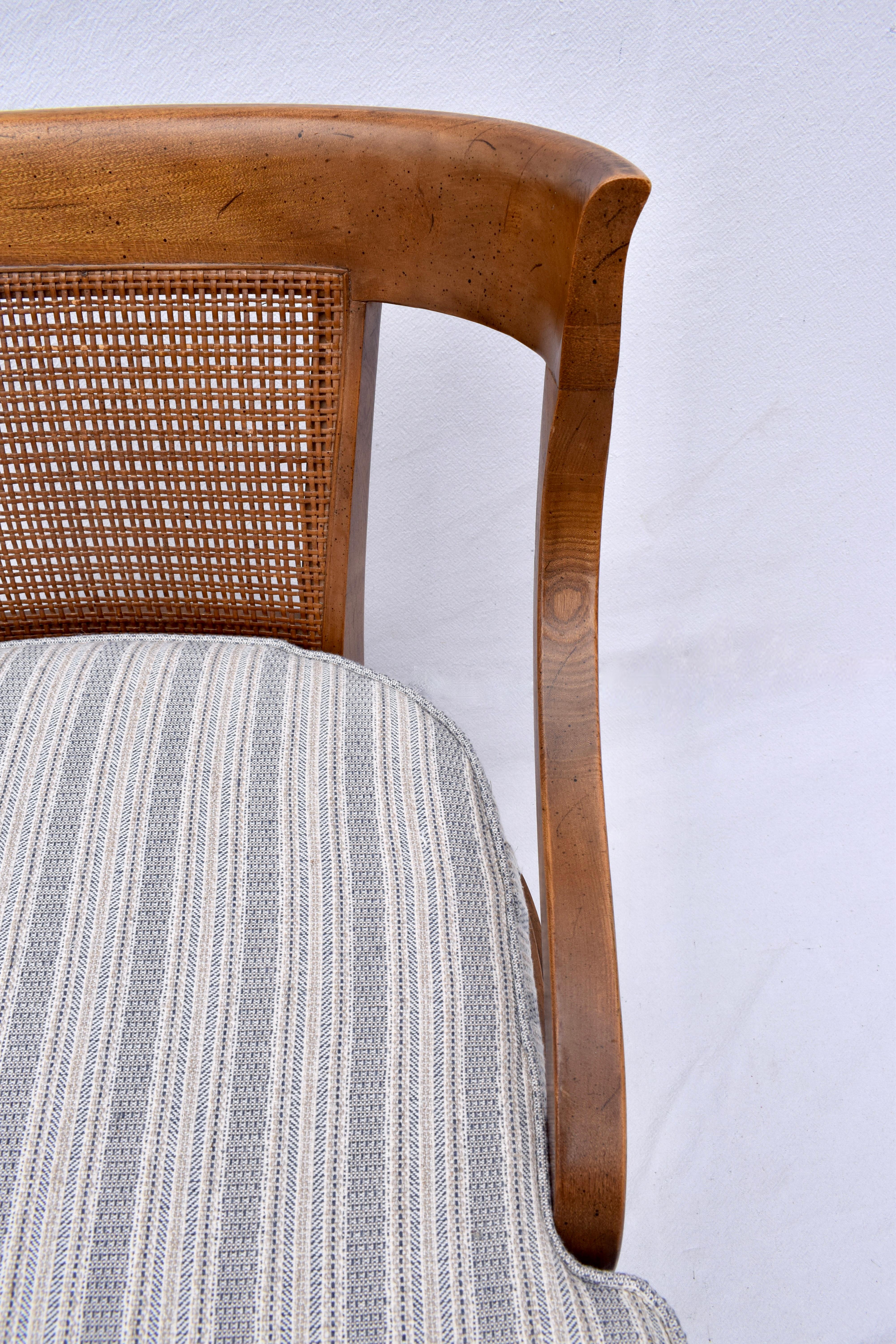 1960's Curved Cane Back Occasional Accent  Chairs, Pair 6