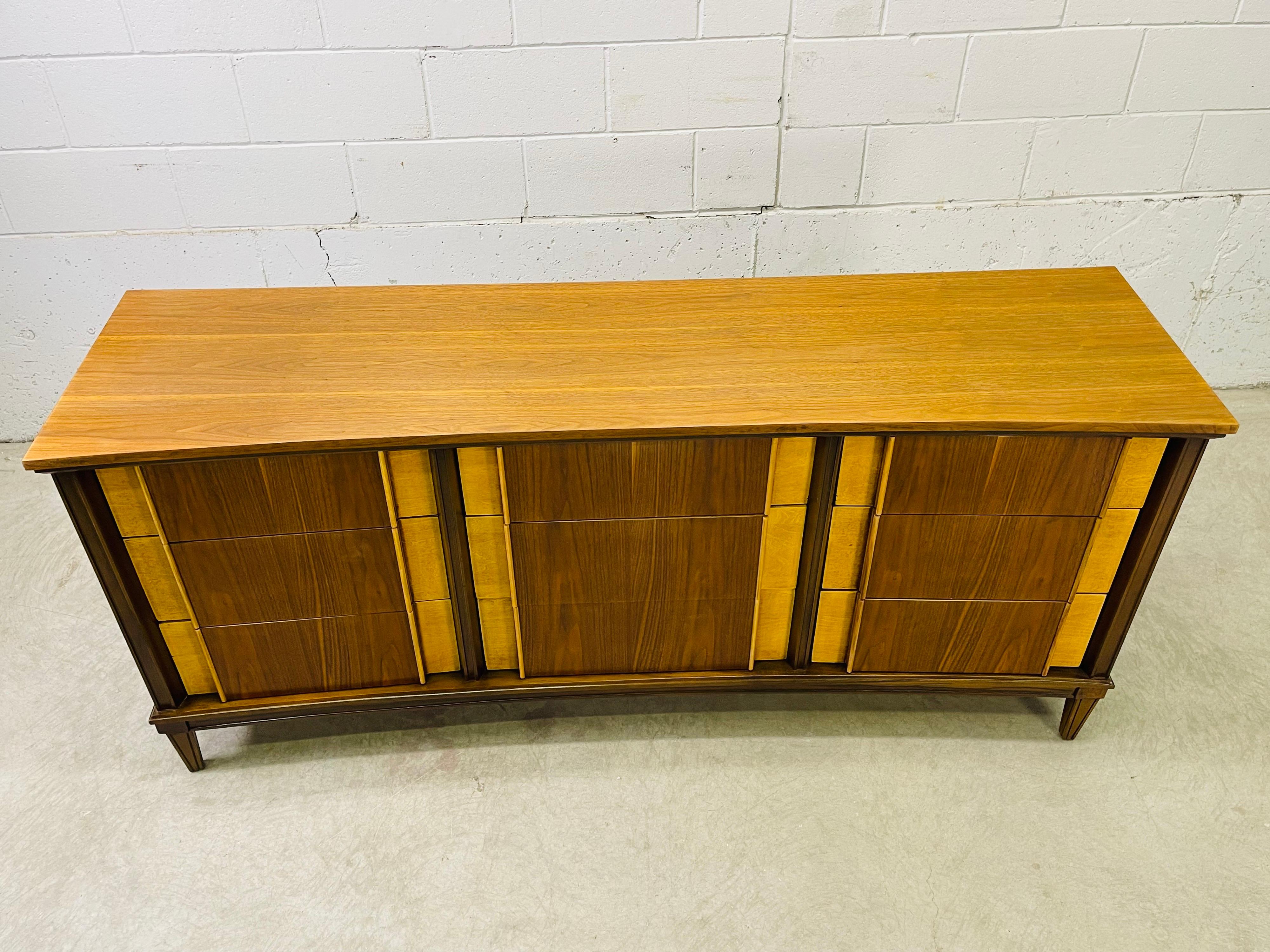 20th Century 1960s Curved Front Two Tone Low Dresser For Sale