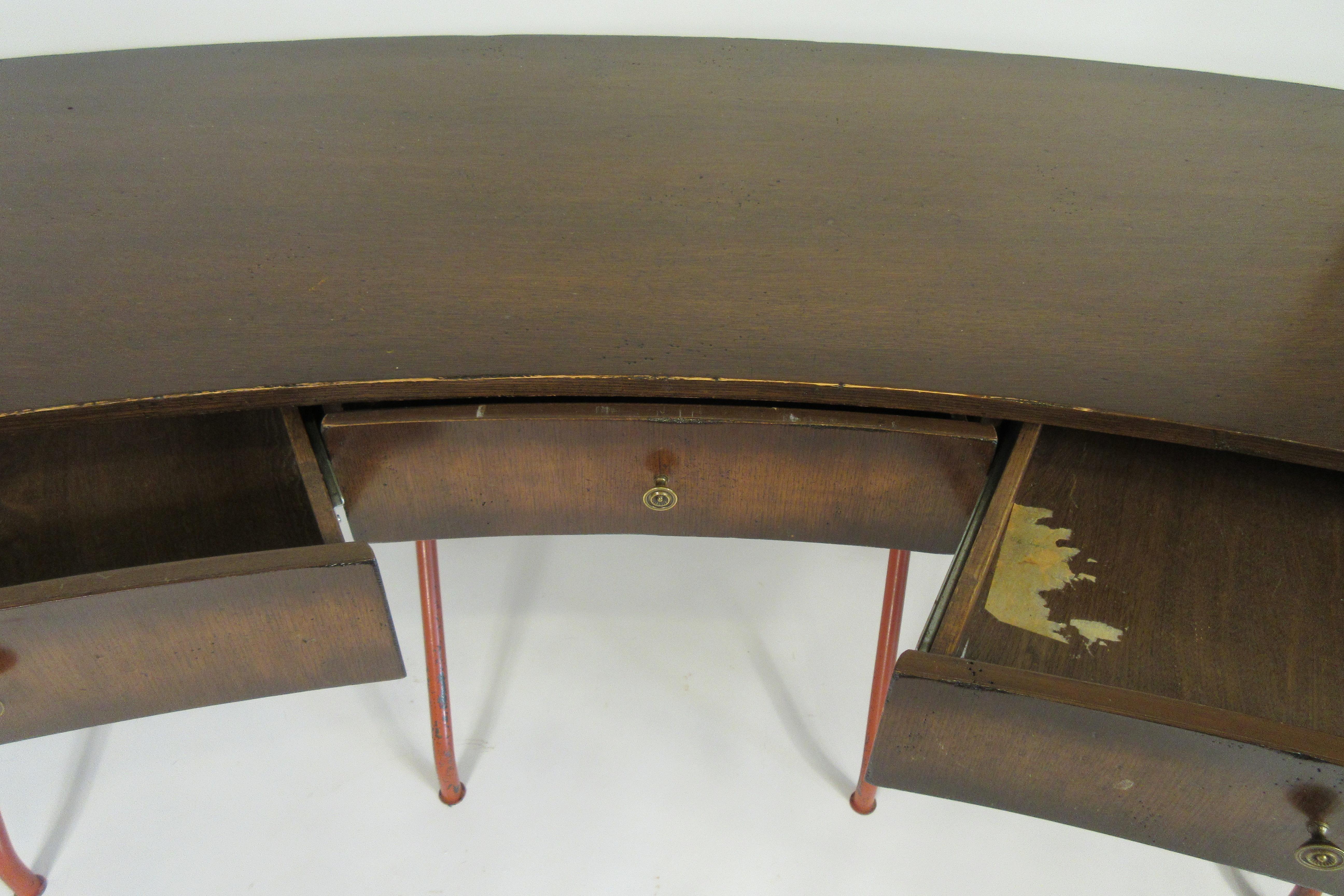 1960s Curved Writing Desk 11