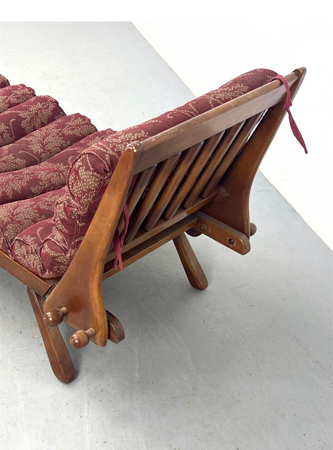 Mid-Century Modern 1960s Cushman Furniture Rock Maple Chaise Lounge Chair For Sale