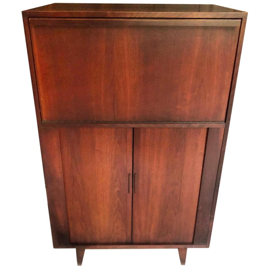 1960s Custom Built Walnut Bar Cabinet