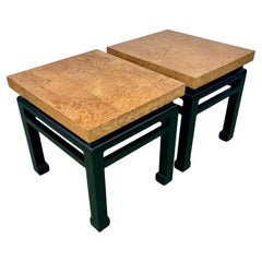 1960er Jahre Custom Burl Oak Ming Style End Tables