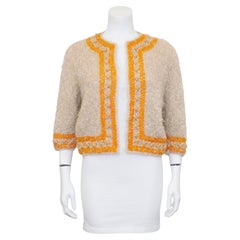 1960's Custom Knit Mohair and Embroidered 3/4 Sleeve Bolero/Cardigan