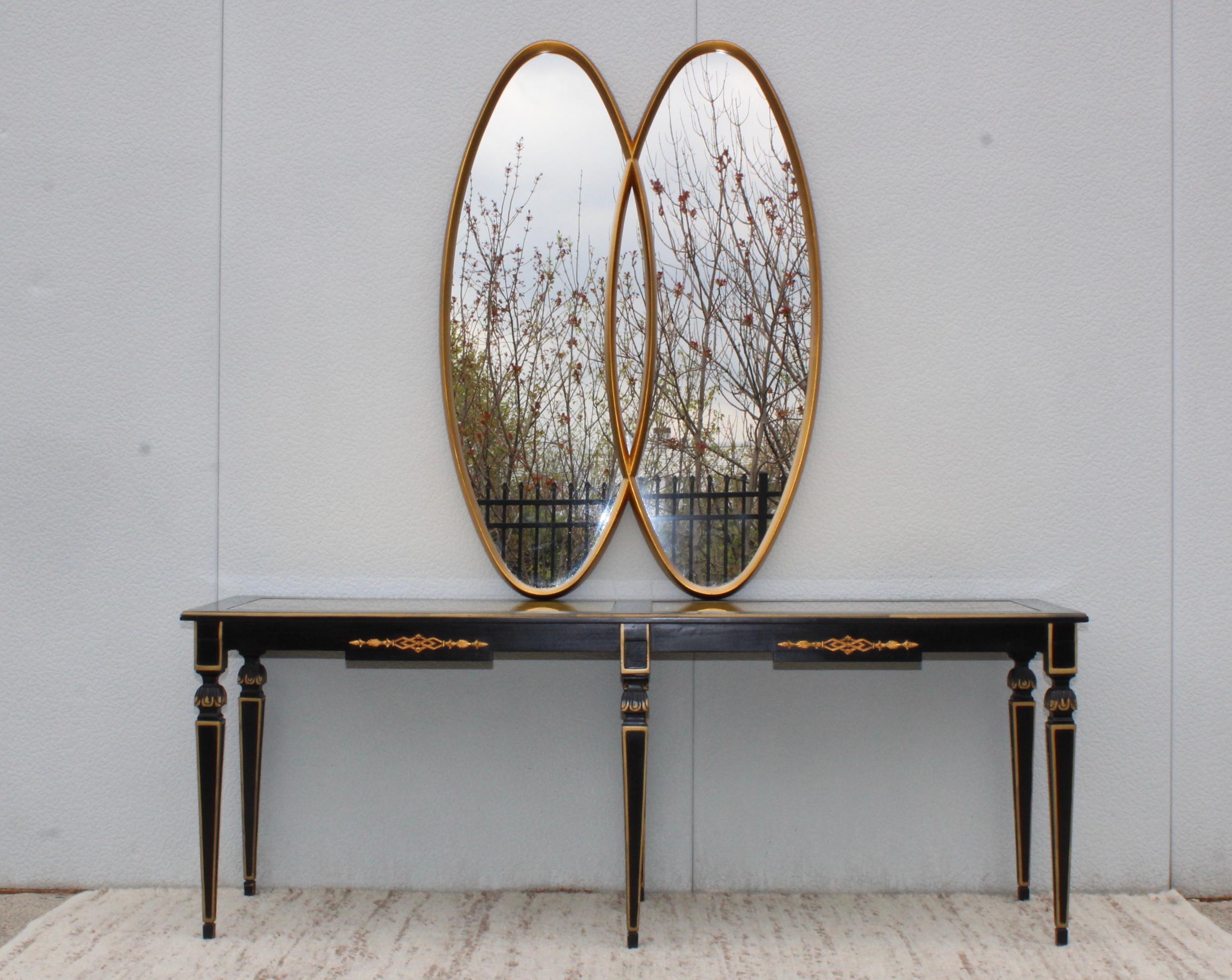 1960s Custom Made Long Console with Gold Leaf Top 7