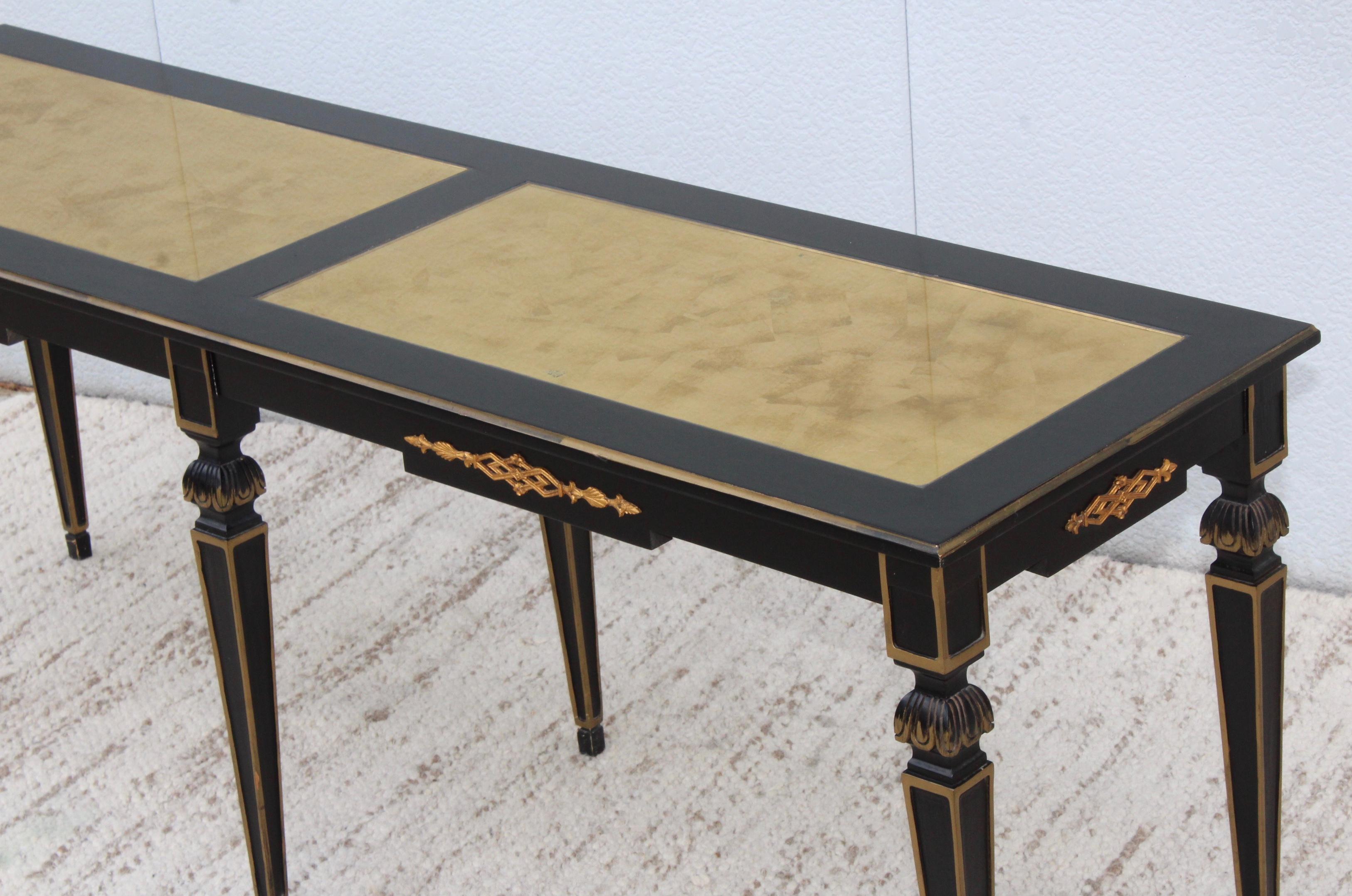 American 1960s Custom Made Long Console with Gold Leaf Top