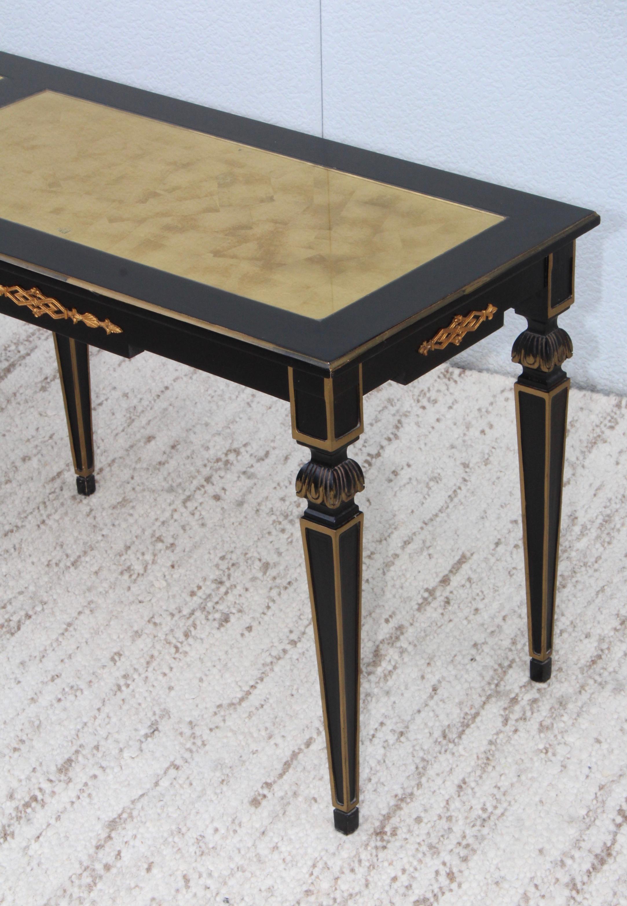 1960s Custom Made Long Console with Gold Leaf Top In Good Condition In New York, NY