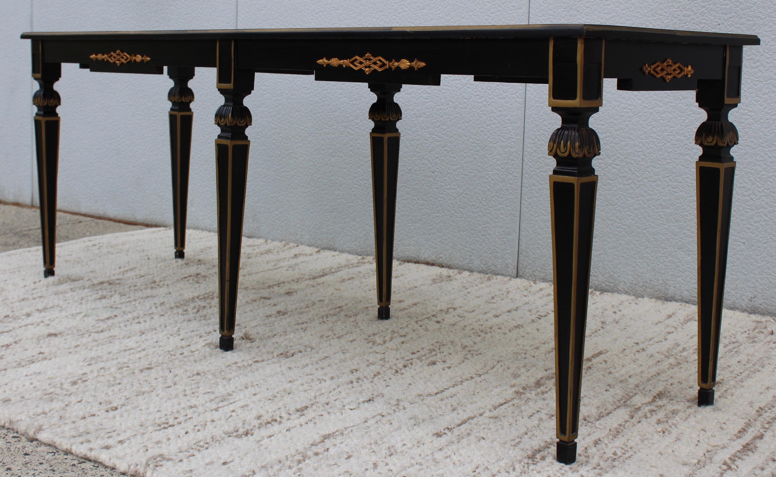 1960s Custom Made Long Console with Gold Leaf Top 1