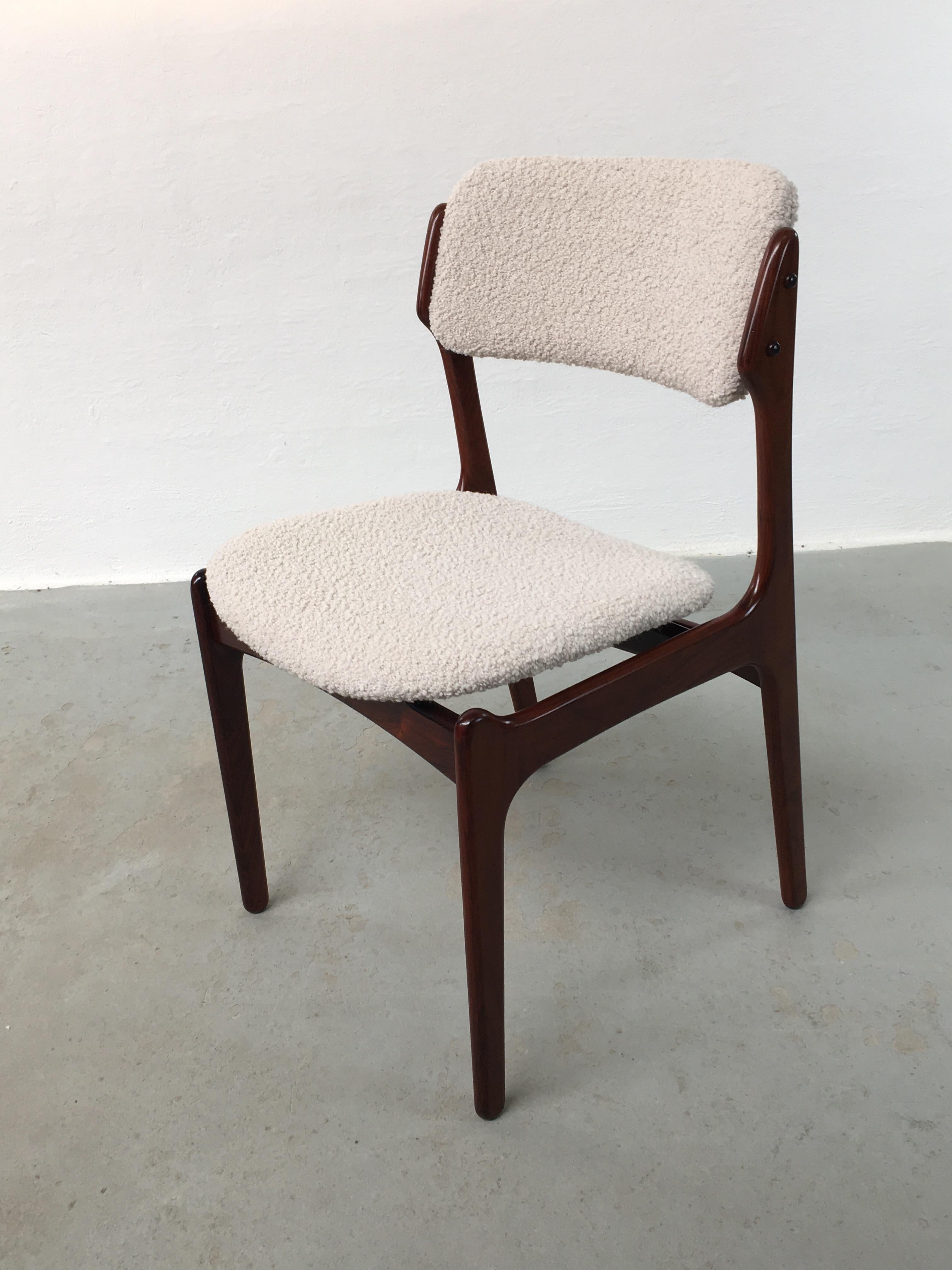 1960er Jahre Anpassbare Erik Buch Palisander Esszimmerstühle in sehr gutem Zustand im Angebot 2