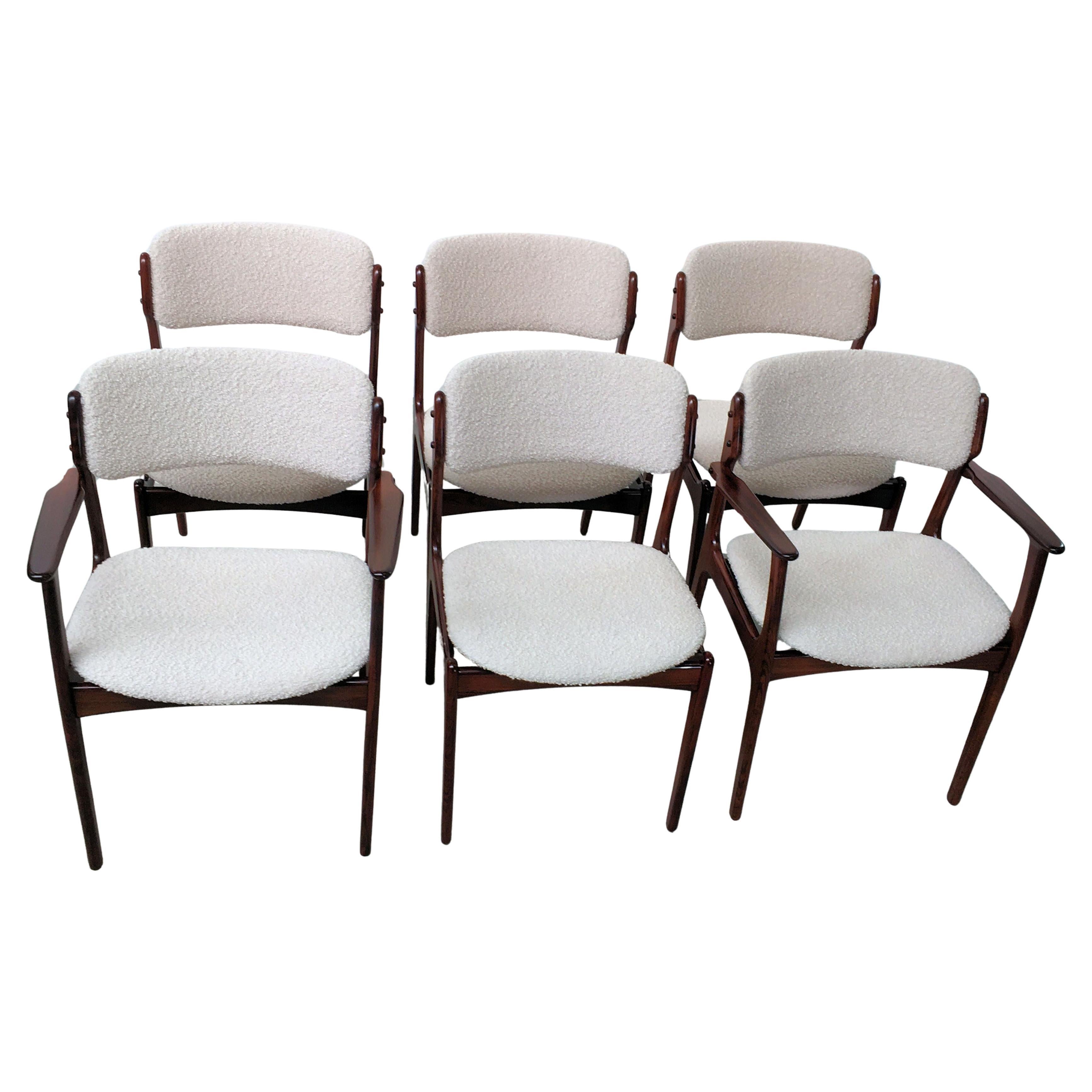 1960s Customizable Erik Buch Rosewood Dining Chairs in Excellent Condition