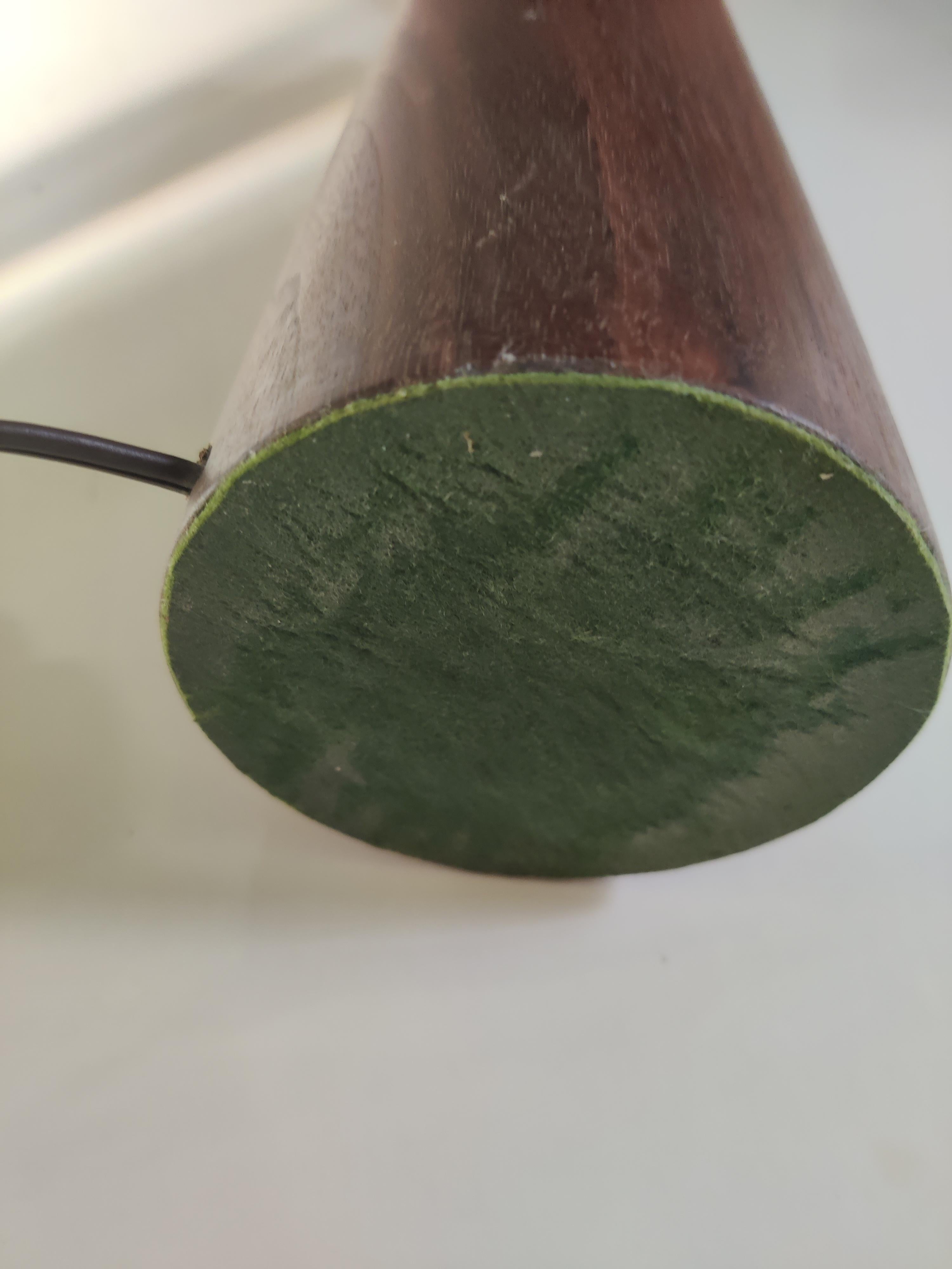 1960s cylinder shaped teak lamp For Sale 4