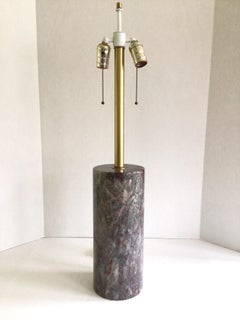 1960s  Cylindrical Italian Multi Color Marble Table lamp