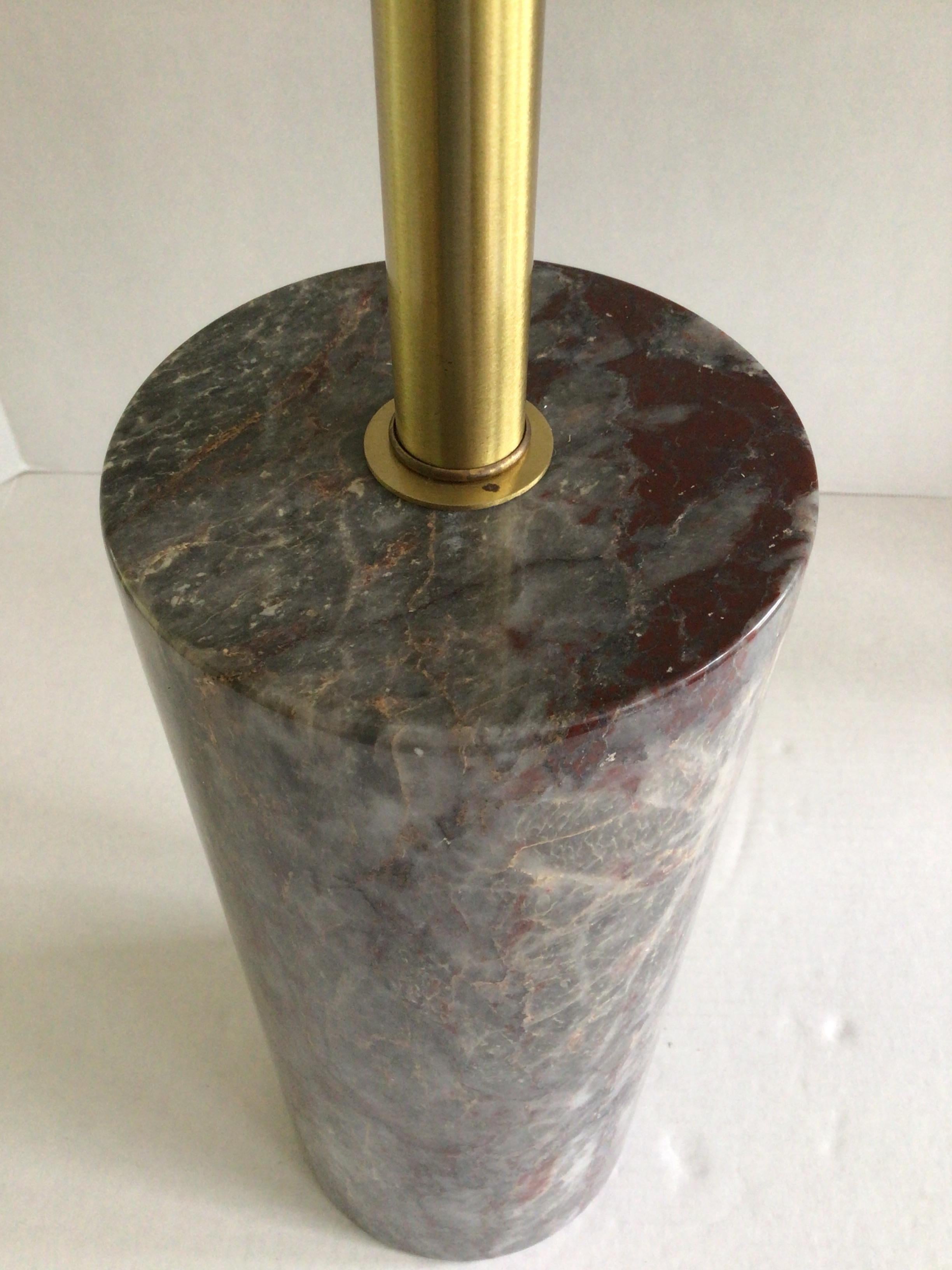 1960s  Cylindrical Italian Multi Color Marble Table lamp For Sale 1