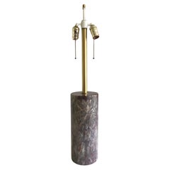 Vintage 1960s  Cylindrical Italian Multi Color Marble Table lamp