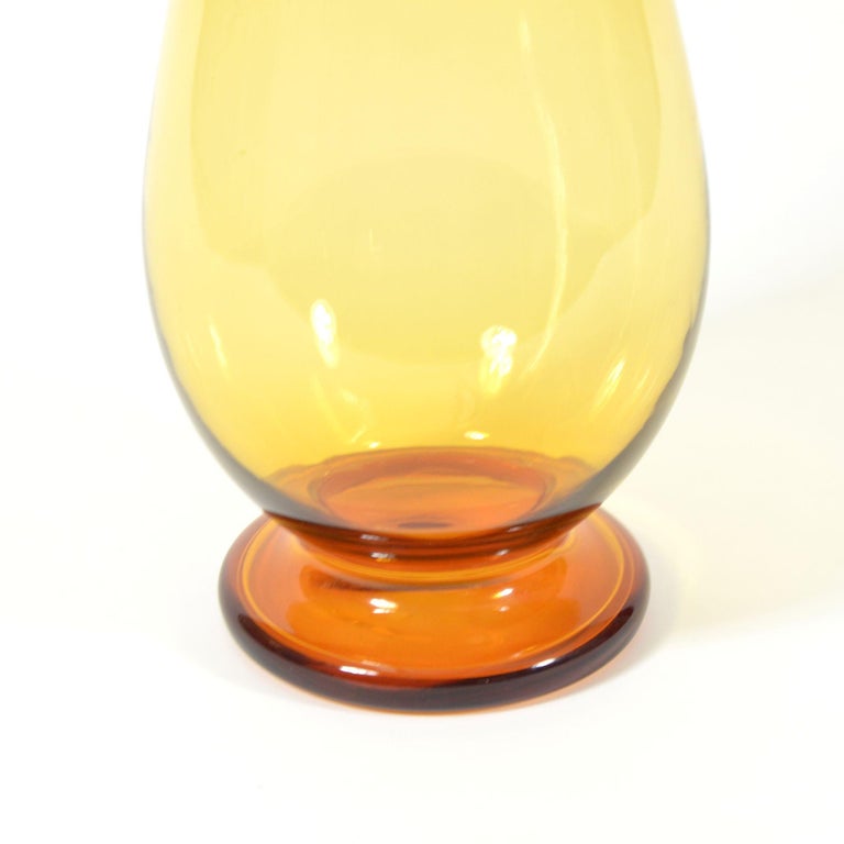 1960s Czech Amber Glass Vase, Borocrystal For Sale at 1stDibs
