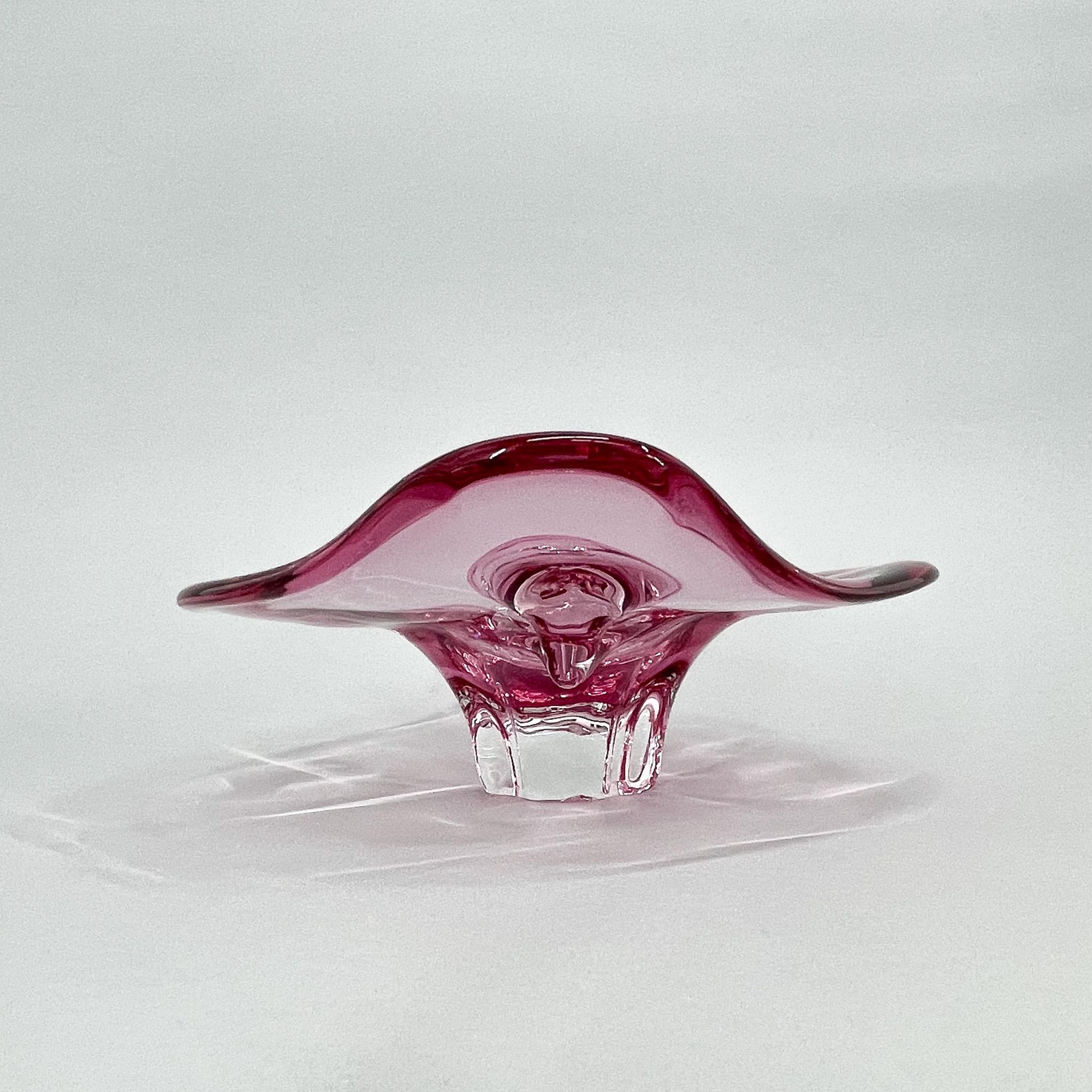 20th Century 1960s Czech Art Glass Bowl by Josef Hospodka for Chribska Glassworks For Sale