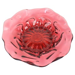 Cuenco checo de vidrio artístico de los años 60 de Josef Hospodka para Chribska Glassworks