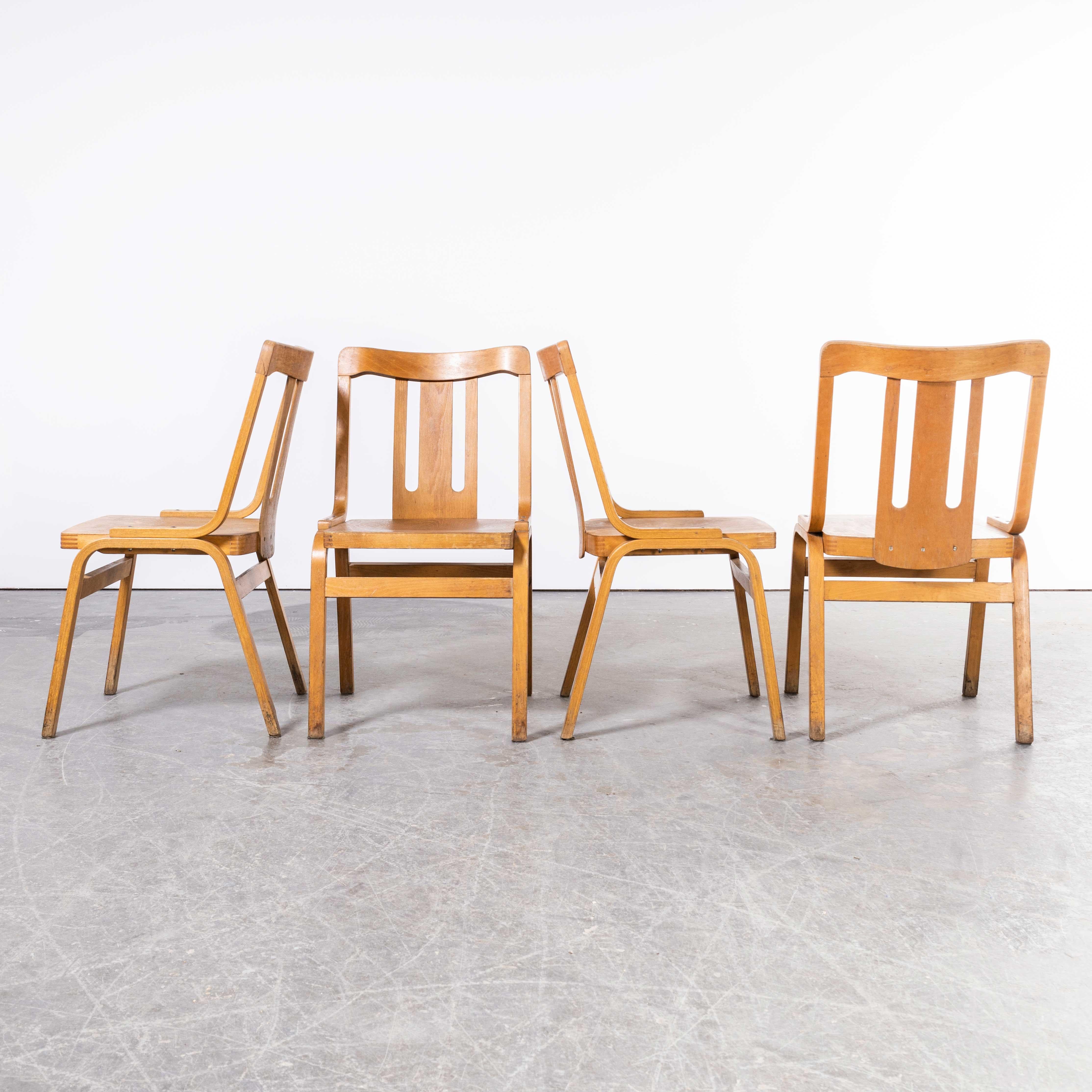 1960's Czech Bentwood Chapel Chairs - Set Of Four For Sale 6