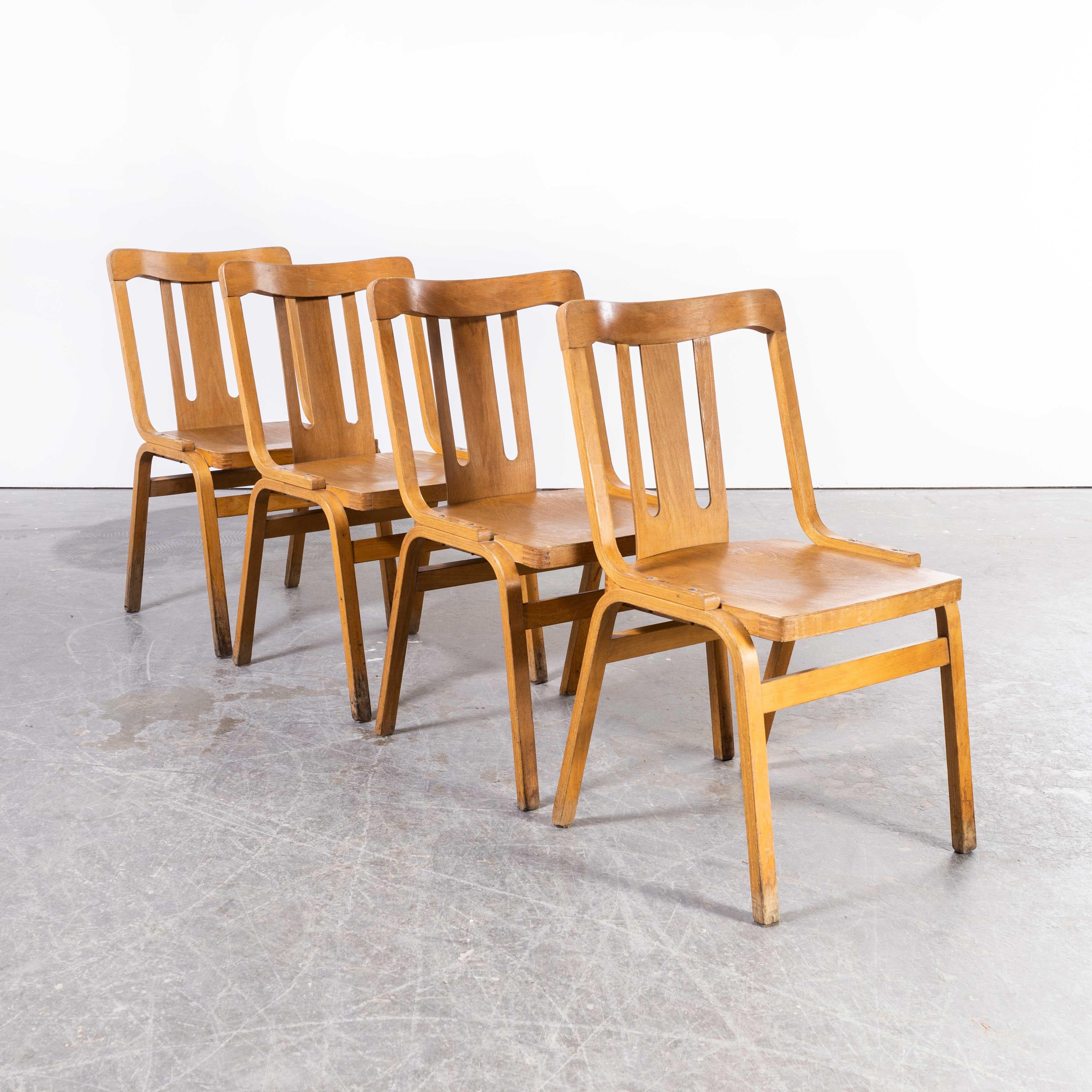 1960's Czech Bentwood Chapel Chairs - Set Of Four For Sale 4