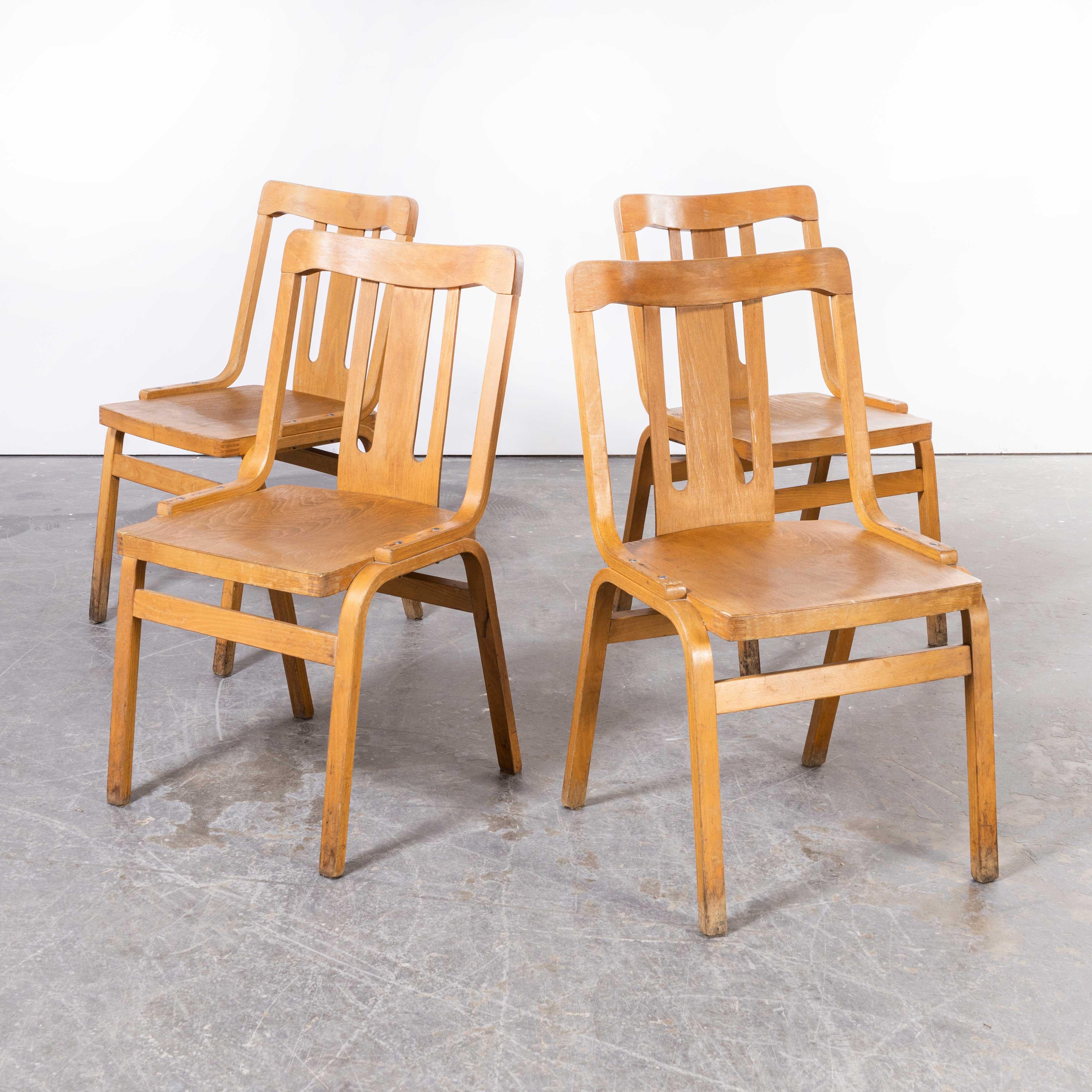 1960's Czech Bentwood Chapel Chairs - Set Of Four For Sale 5