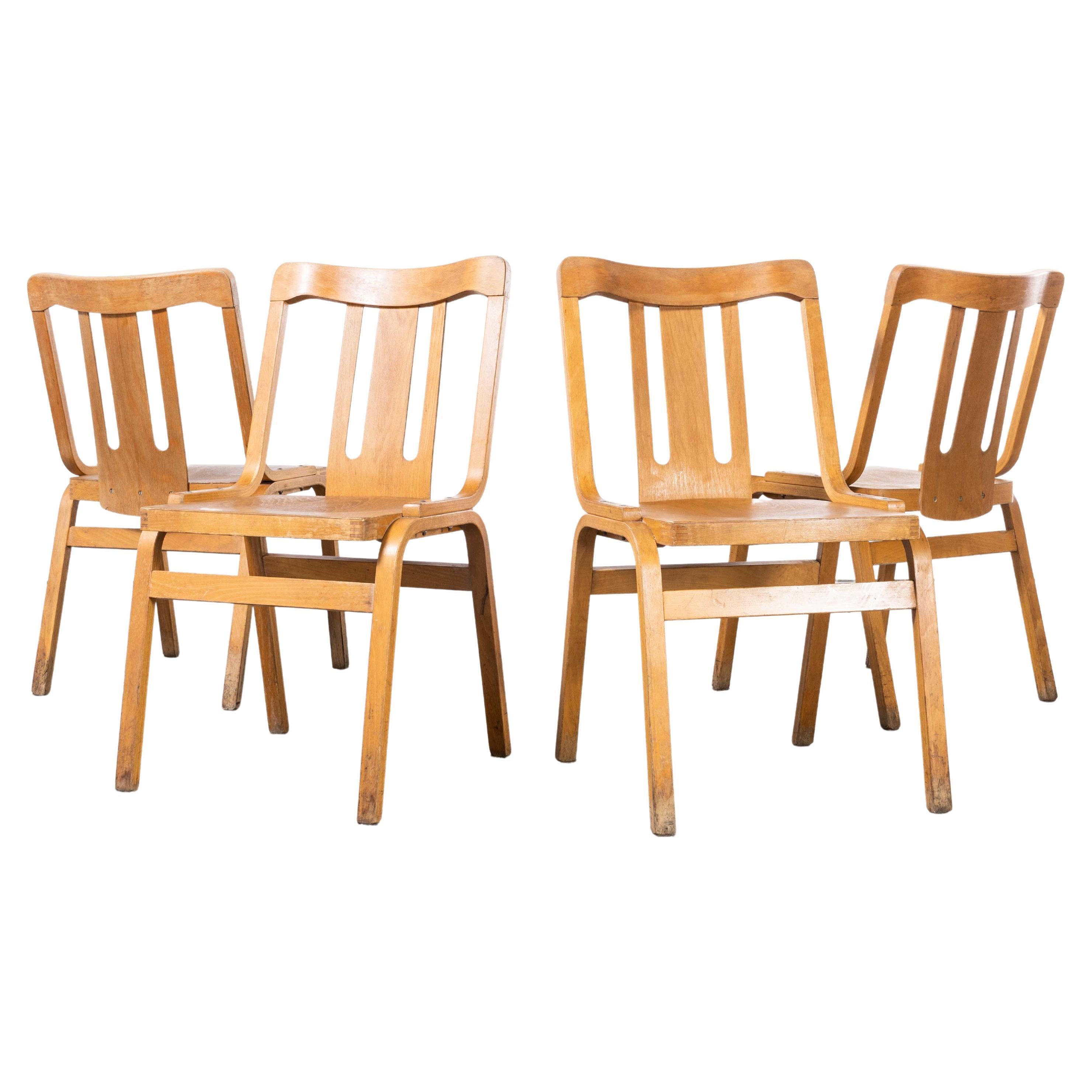 1960's Czech Bentwood Chapel Chairs - Set Of Four For Sale