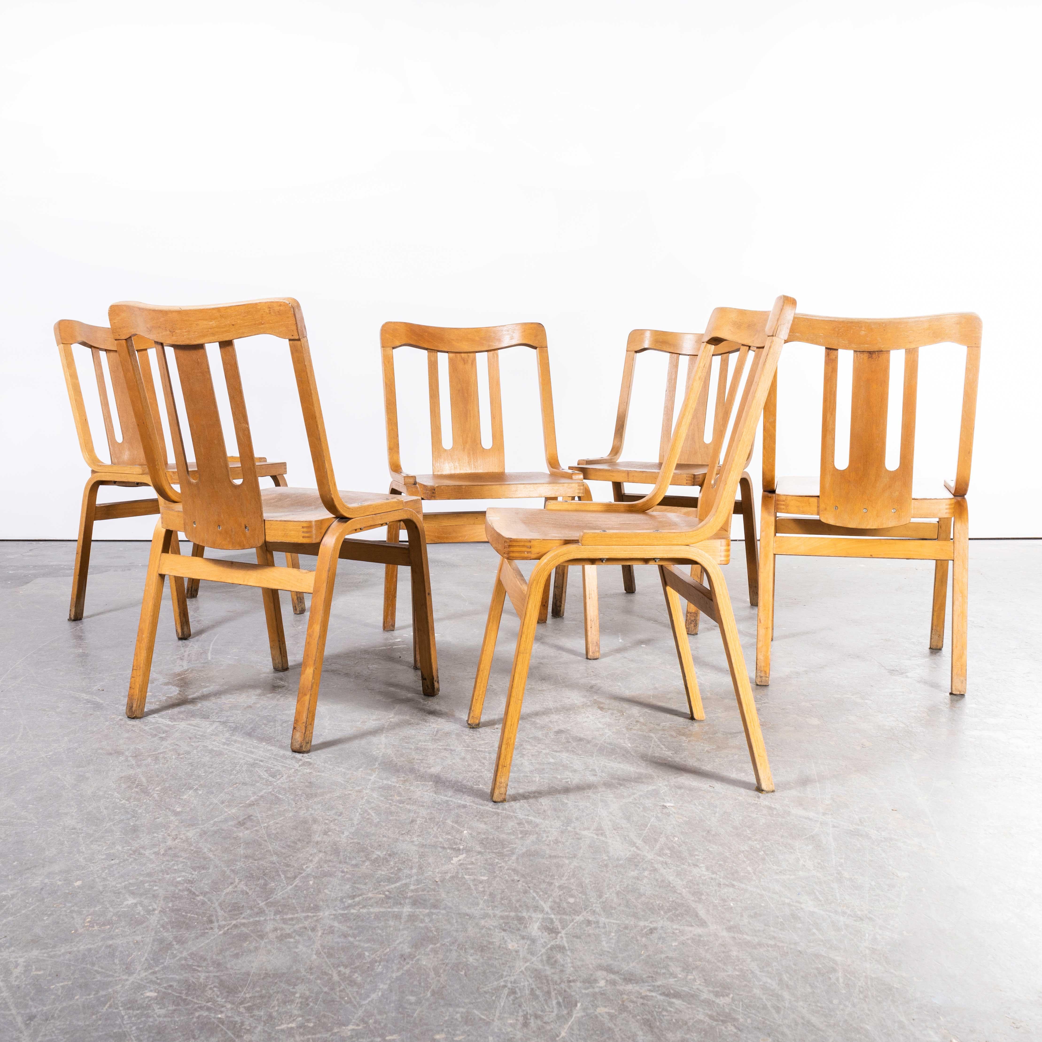 1960's, Czech Bentwood Chapel Chairs, Set of Six For Sale 2