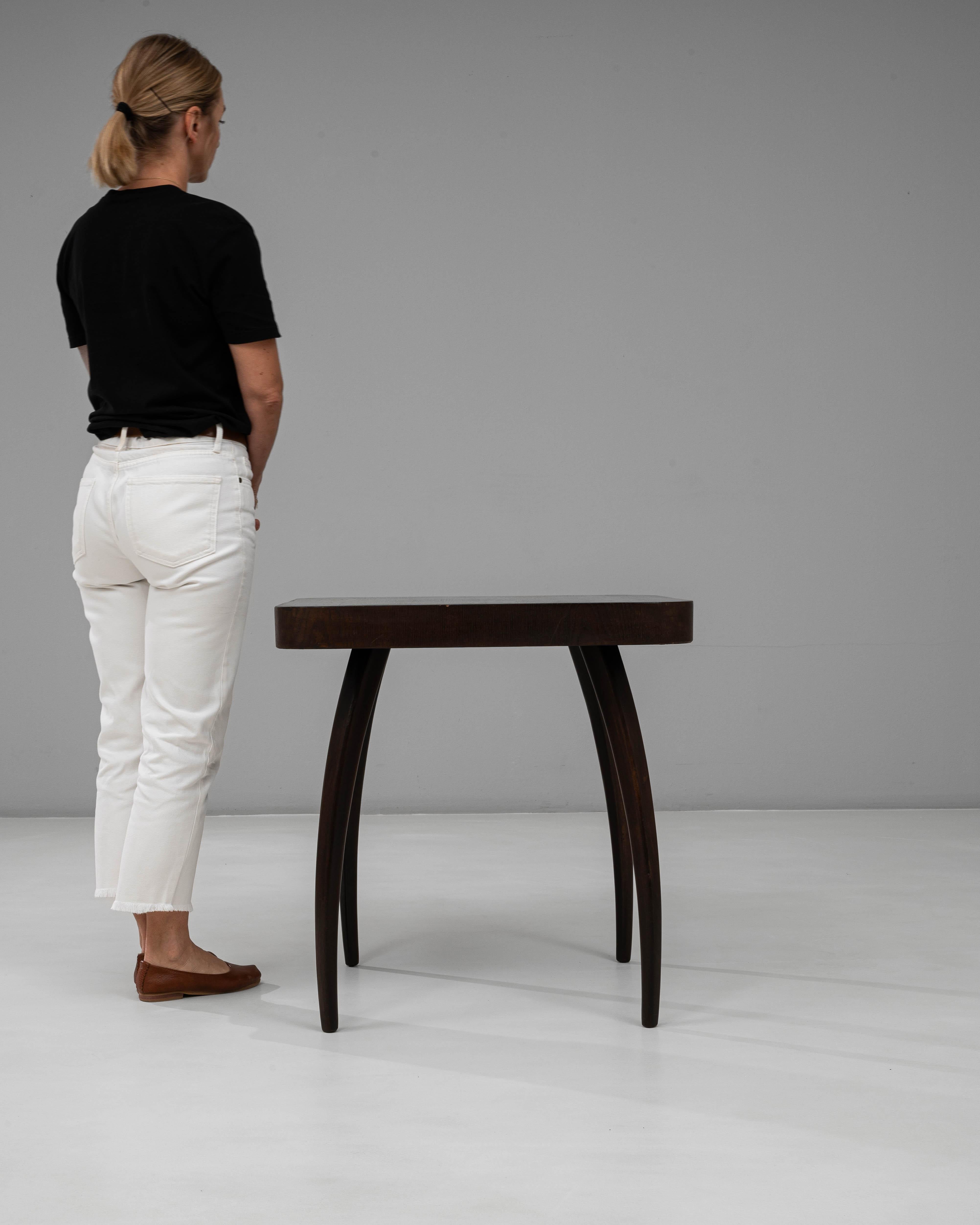 1960s Czech Black Patinated Spider Table By J. Halabala In Good Condition For Sale In High Point, NC