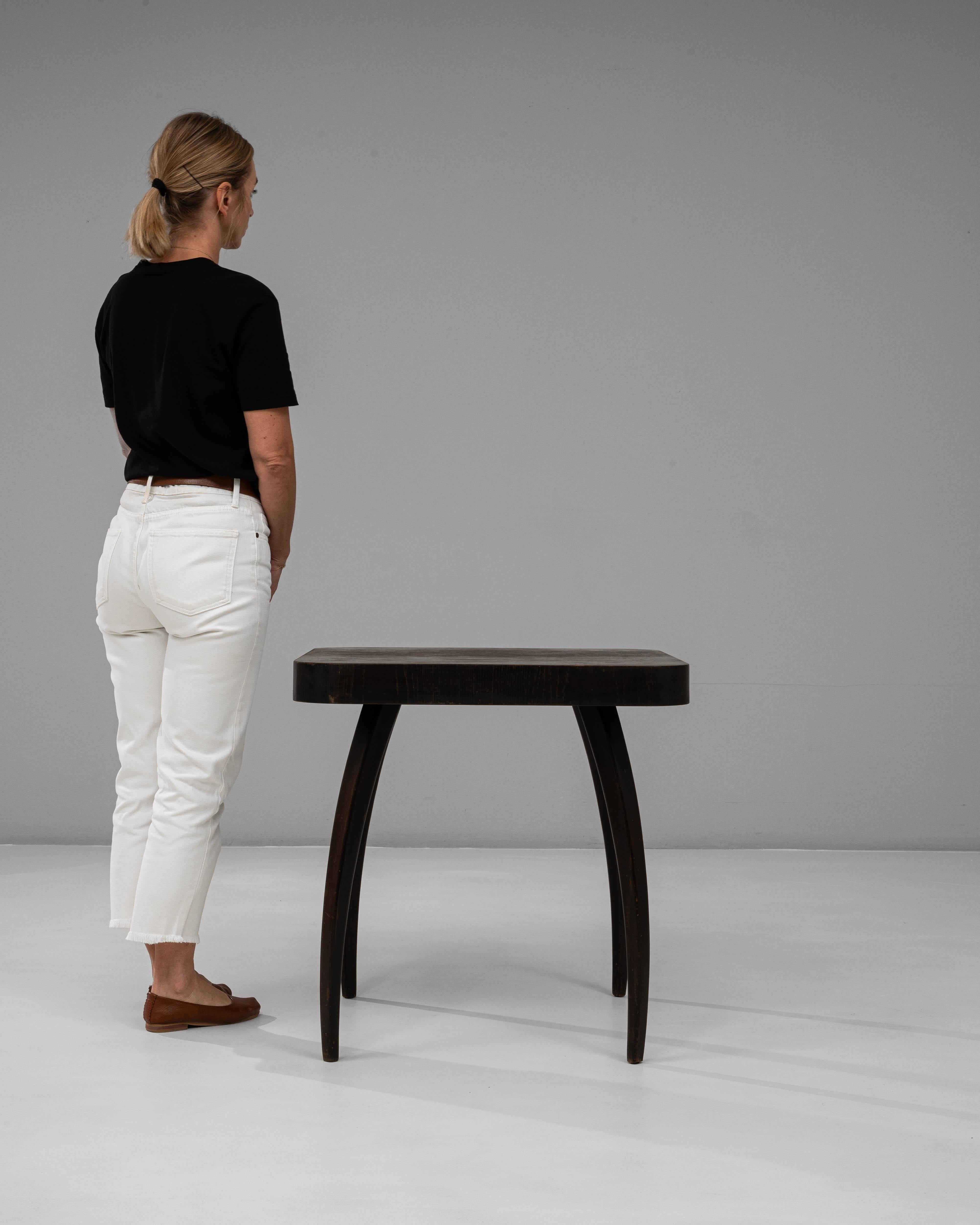 1960s Czech Black Patinated Spider Table By J. Halabala In Good Condition For Sale In High Point, NC