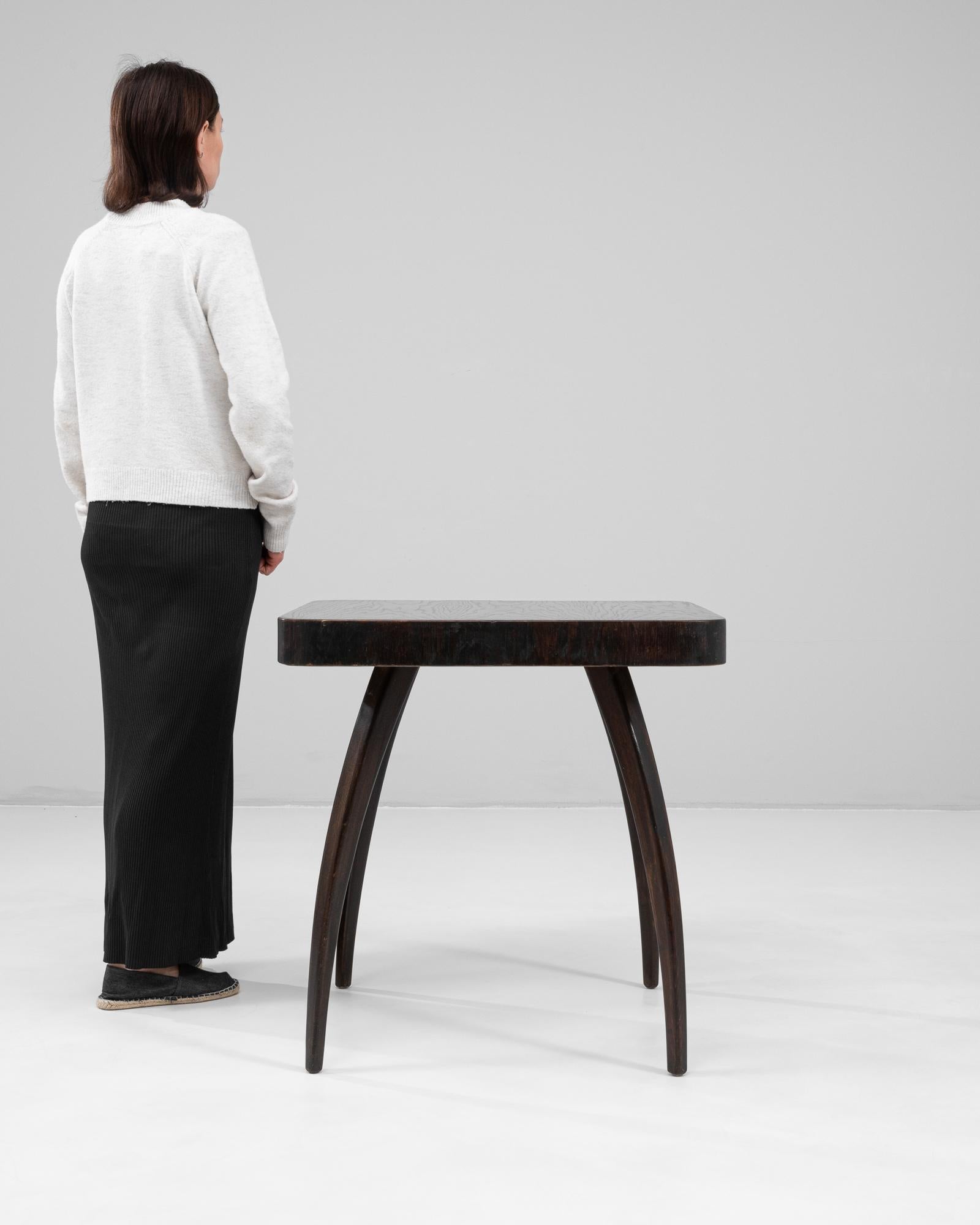 1960s Czech Black Patinated Spider Table By J. Halabala In Good Condition For Sale In High Point, NC