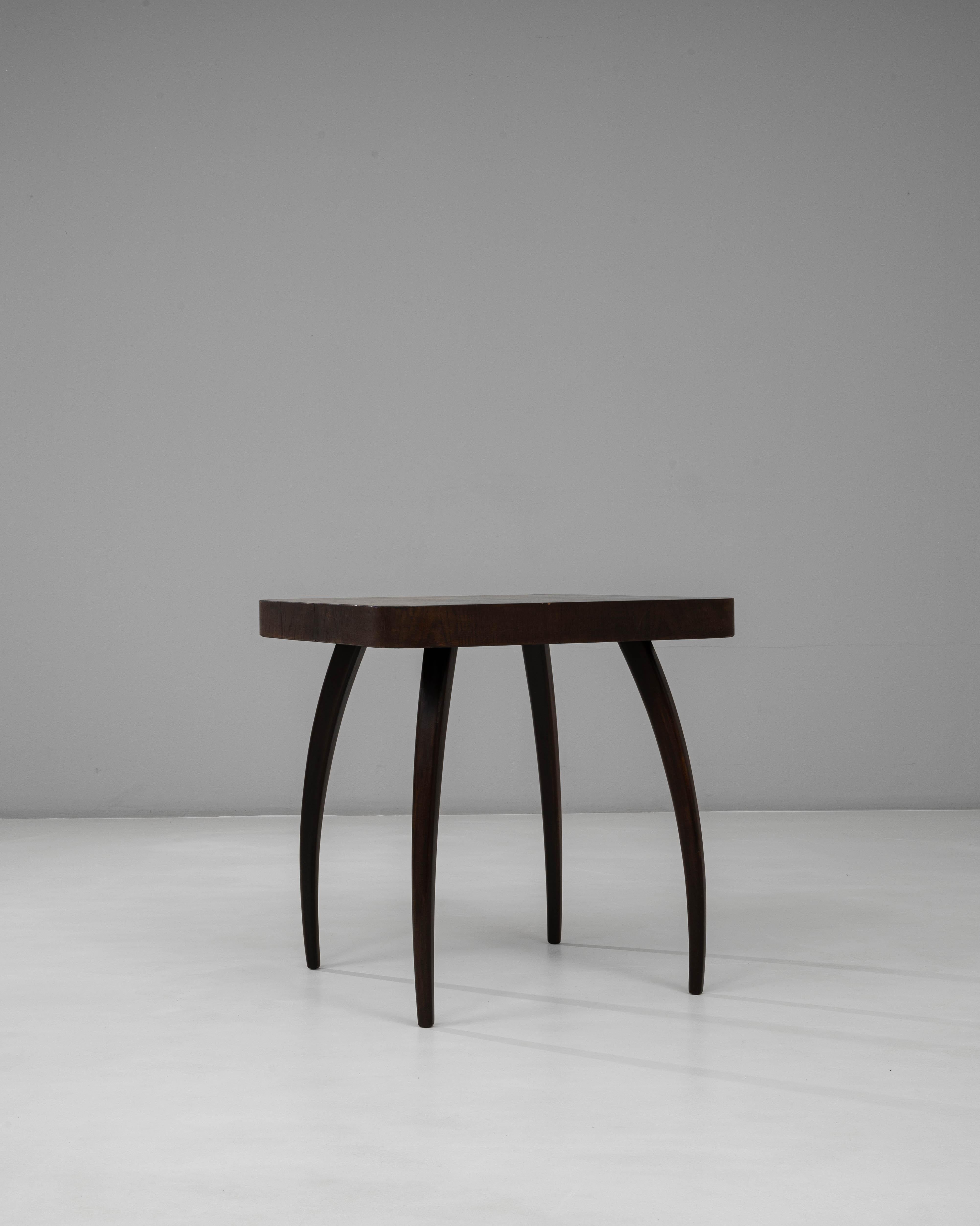 Wood 1960s Czech Black Patinated Spider Table By J. Halabala For Sale
