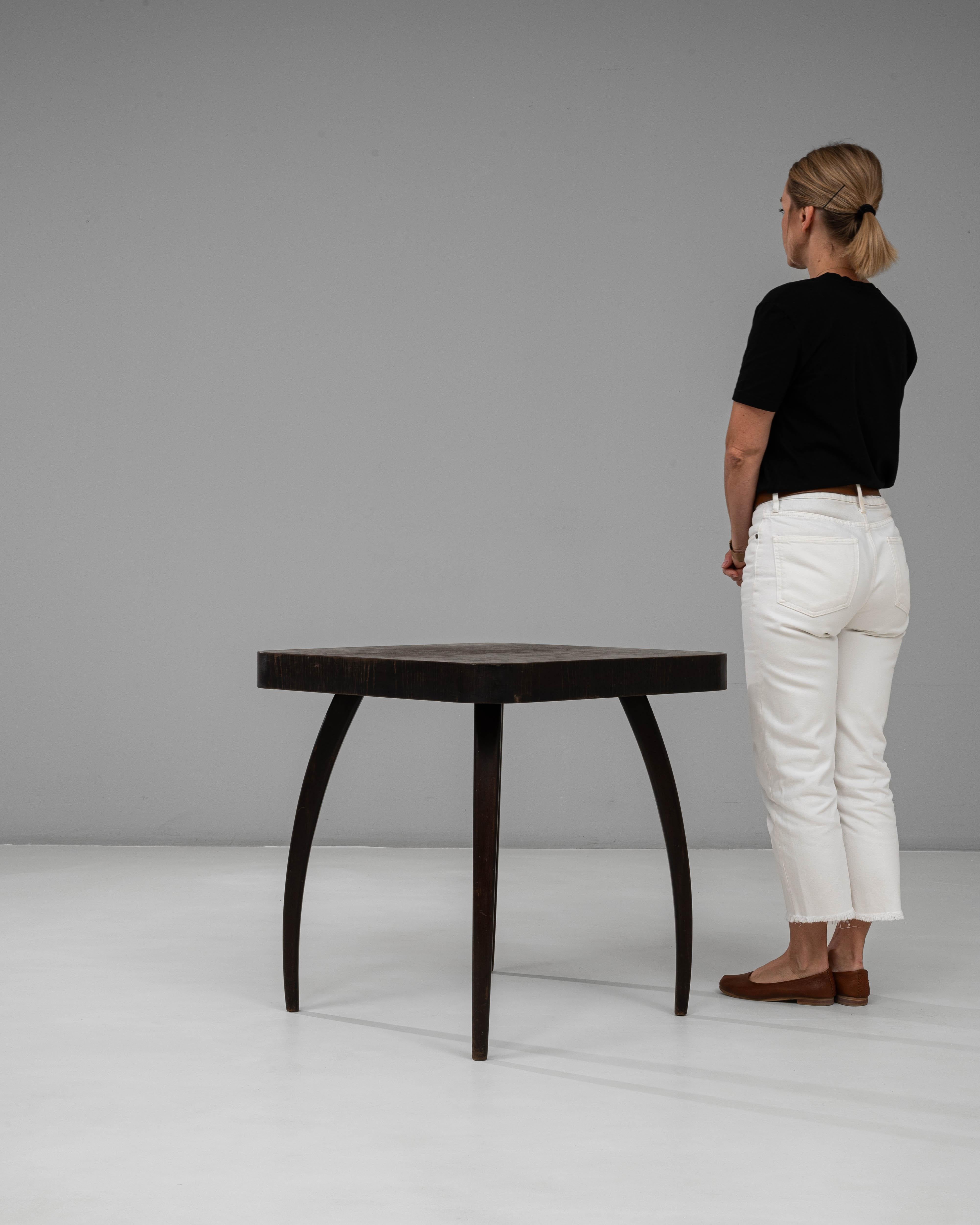 Wood 1960s Czech Black Patinated Spider Table By J. Halabala For Sale